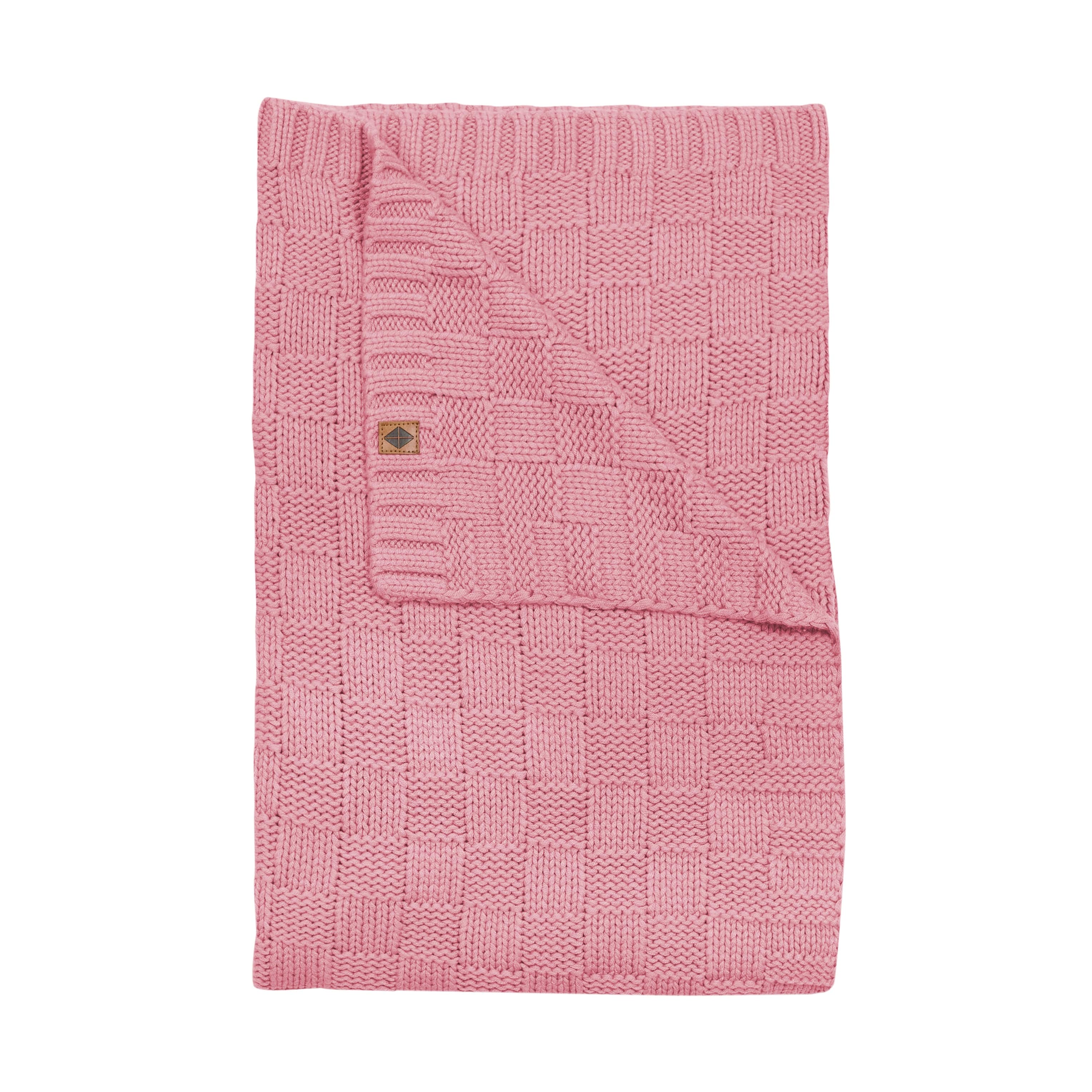 Kyte Baby Chunky Knit Basket Weave Toddler Blanket in Apple Blossom