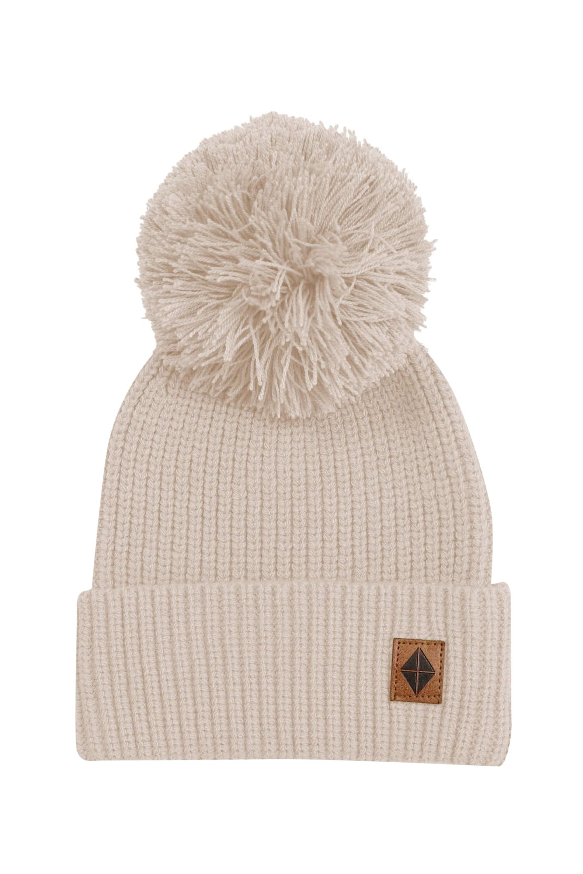 Kyte Baby Chunky Knit Pom Beanie in Almond