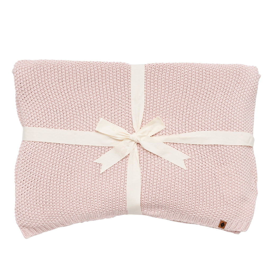 Shop Chunky Knit Youth Blanket in Blush Kyte Baby