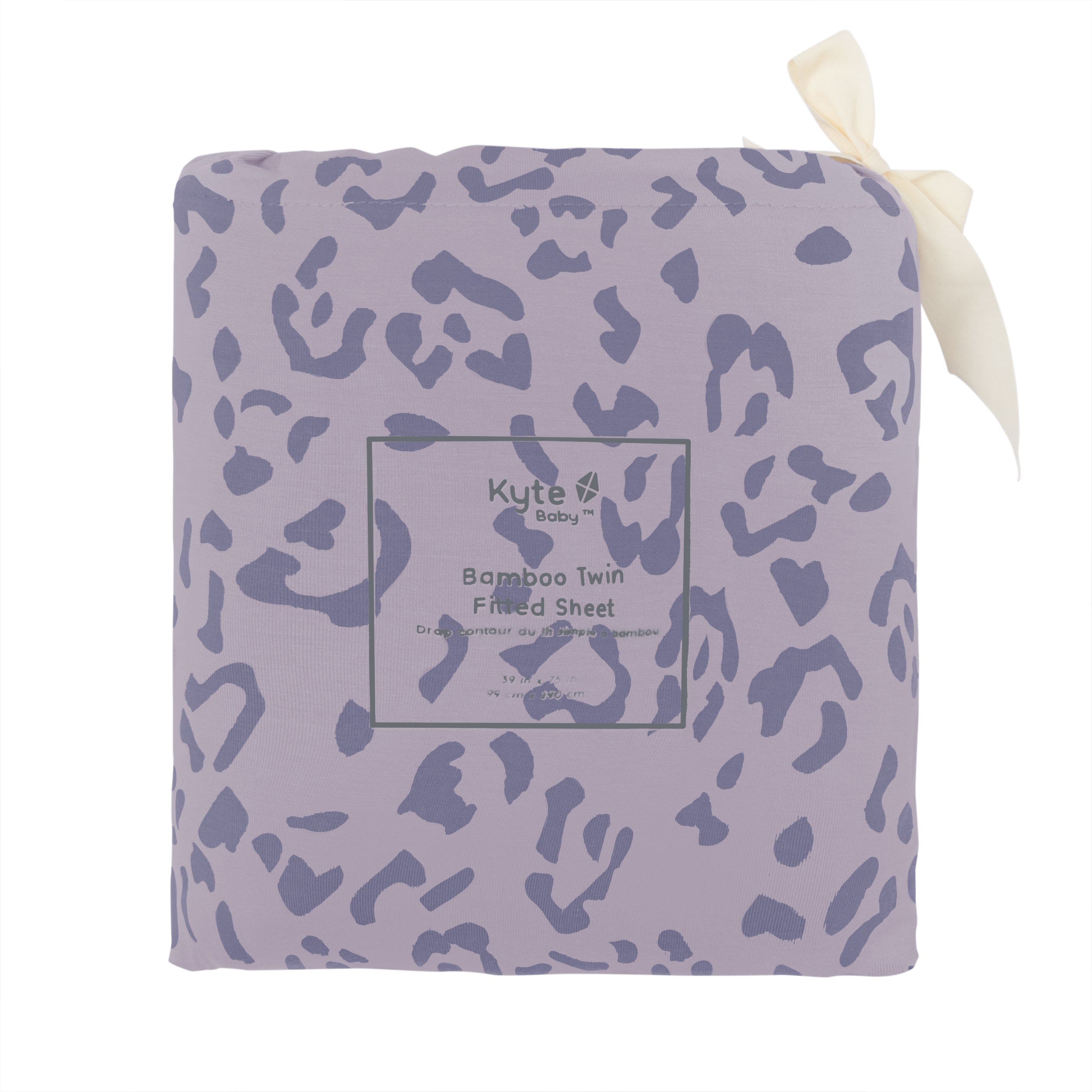Taro Leopard pattern Kyte Baby standard Crib Sheet in bag