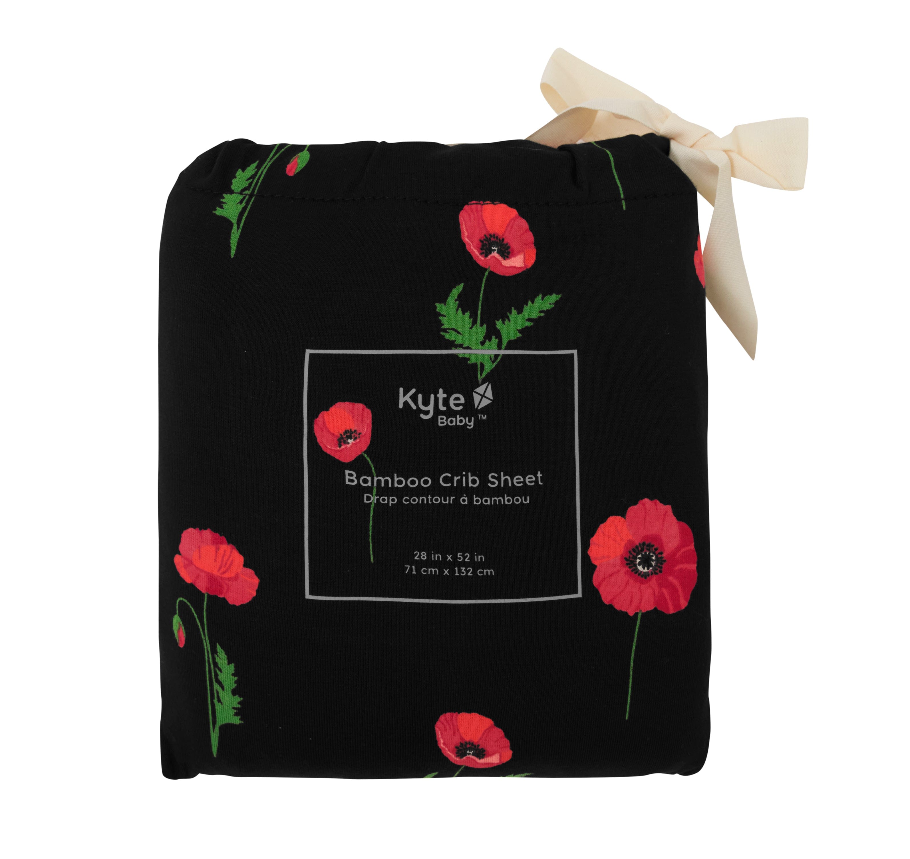 Kyte Baby Crib Sheet Midnight Poppies / Crib Sheet Crib Sheet in Midnight Poppies