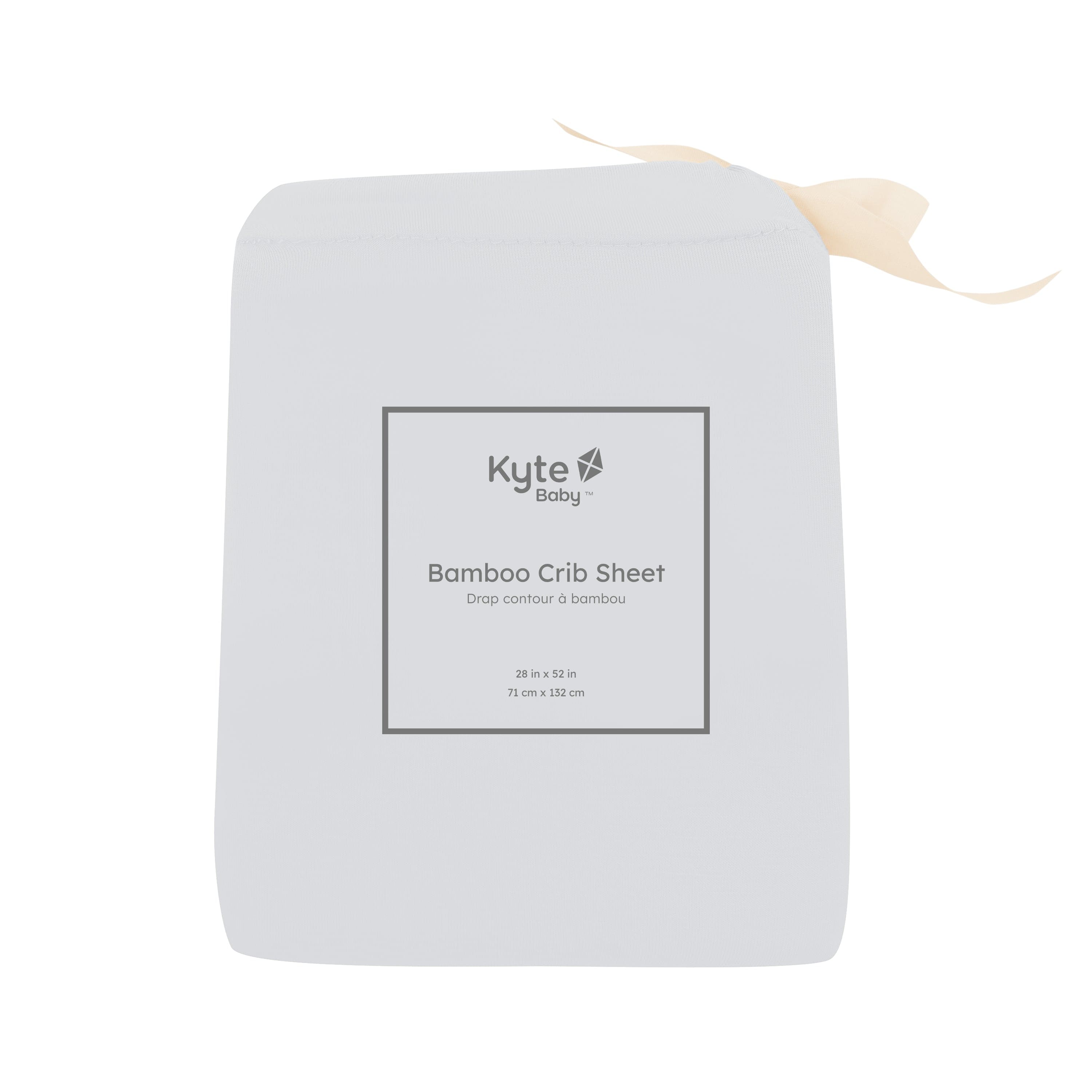 Storm gray Kyte Baby standard Crib Sheet in bag