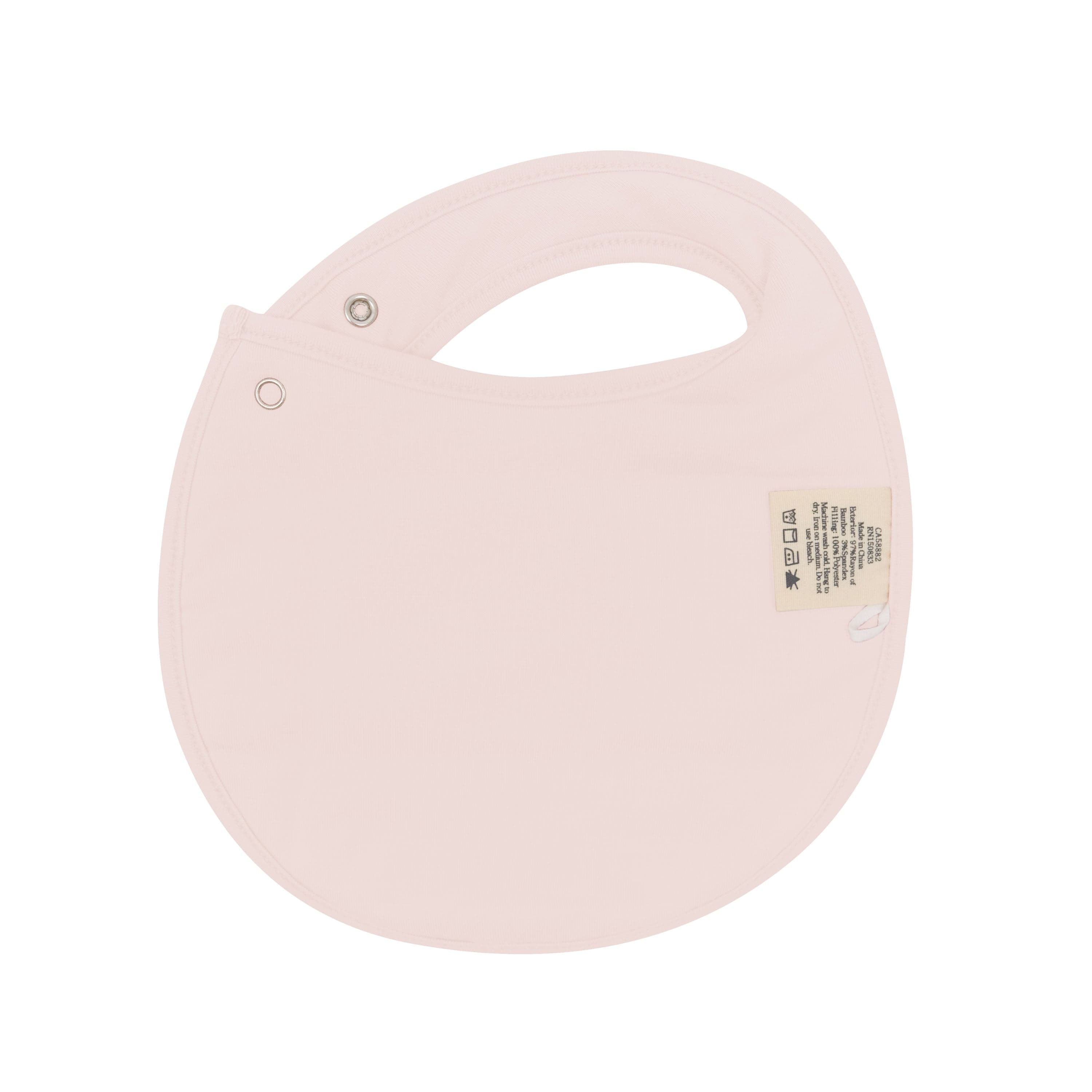 Adjustable Snaps on Kyte Baby Cushy Bib in Blush Butterfly