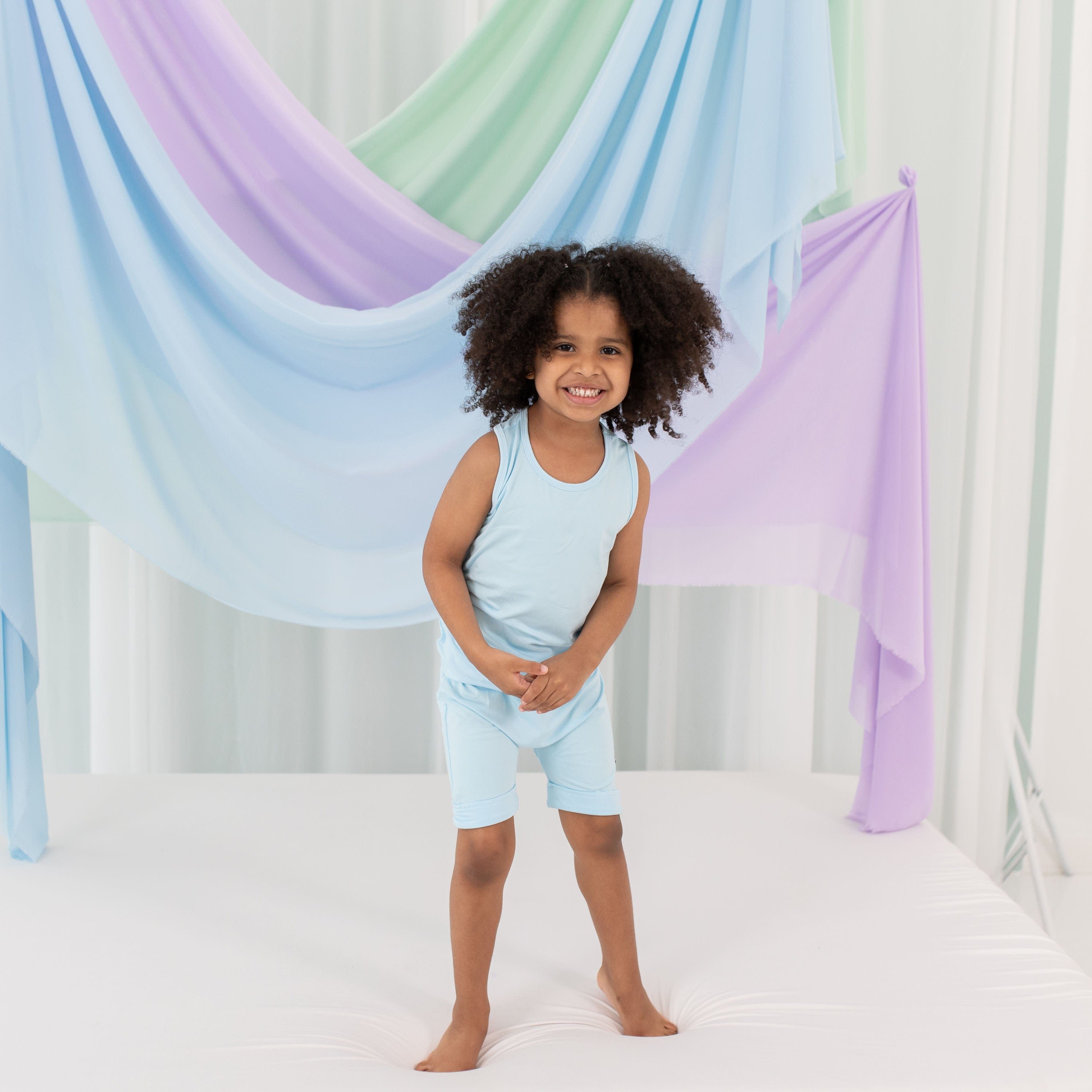 Kyte Baby Harem Shorts Harem Shorts in Powder