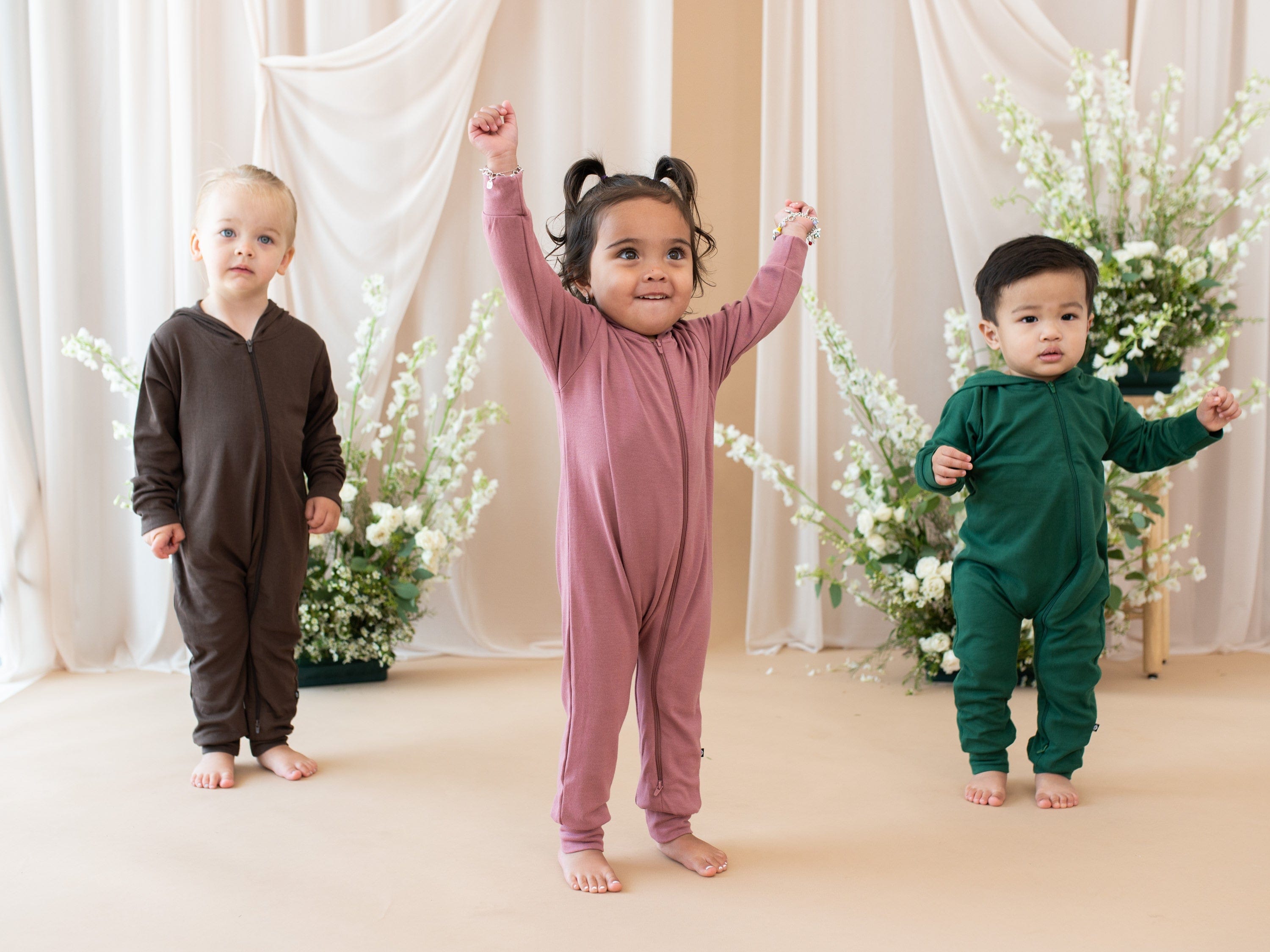 Kyte Baby Hooded Zippered Romper Bamboo Jersey Hooded Zippered Romper in Espresso