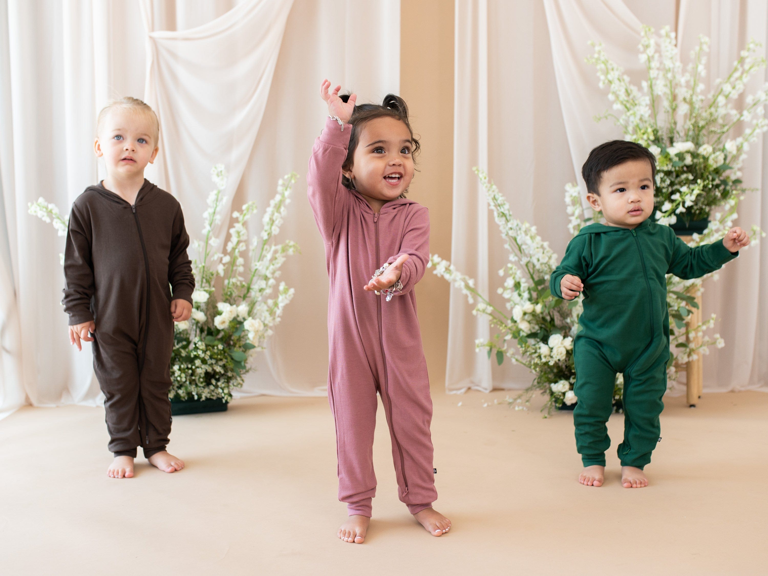 Kyte Baby Hooded Zippered Romper Bamboo Jersey Hooded Zippered Romper in Espresso