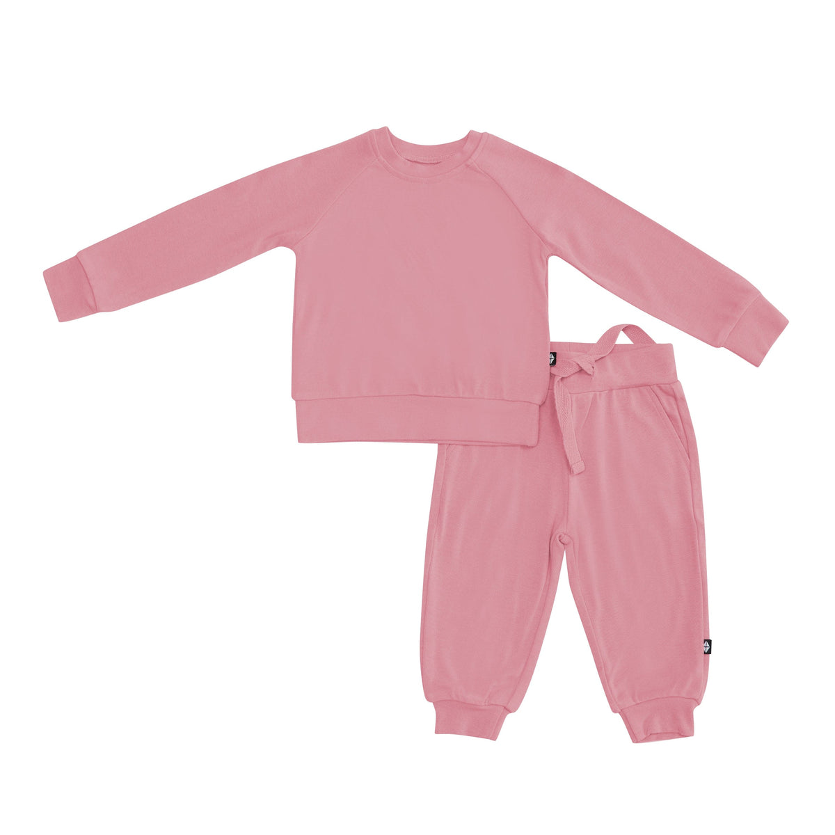 Bamboo Jersey Kids Jogger Set in Apple Blossom