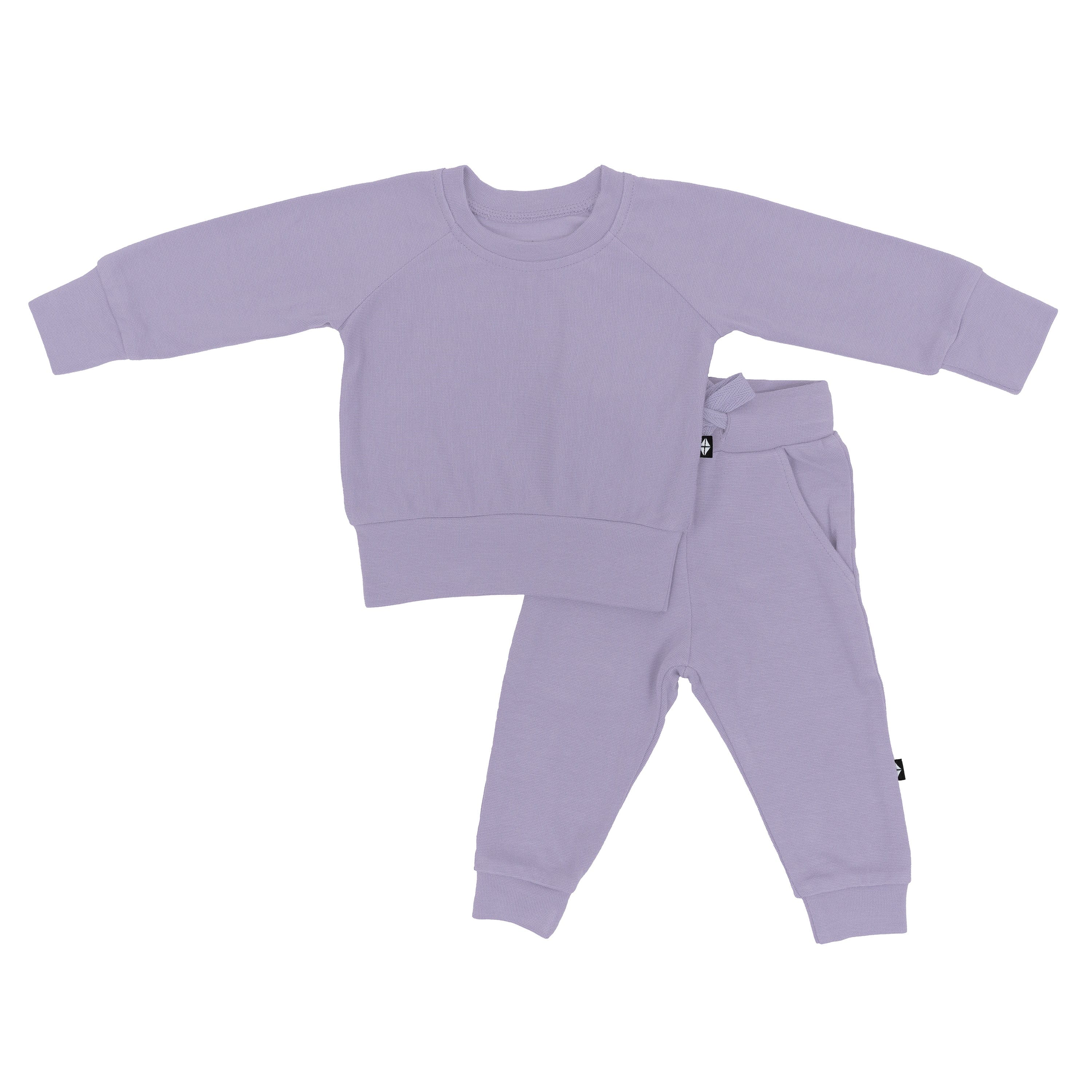 Kyte Baby Bamboo Jersey Jogger Set in Taro purple