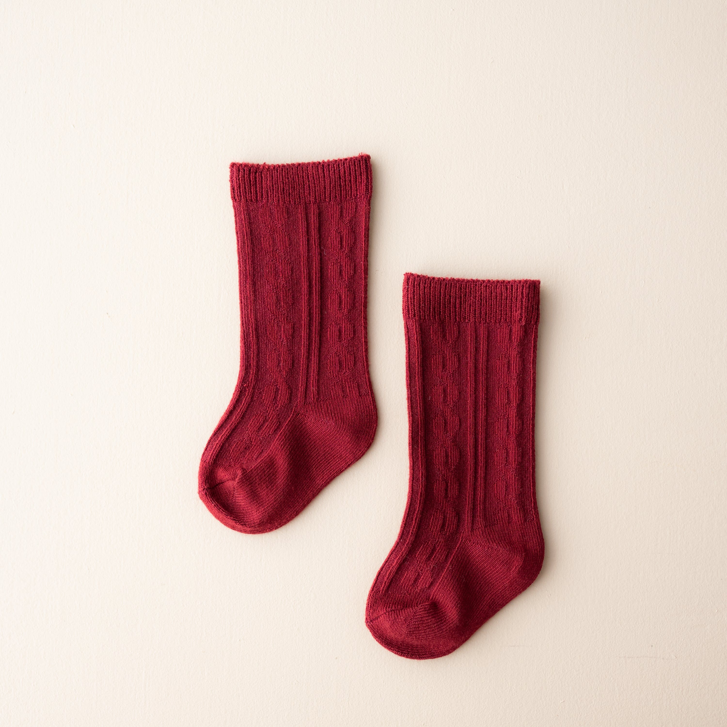 Kyte Baby Knee High Socks with ribbed cuff in Ruby