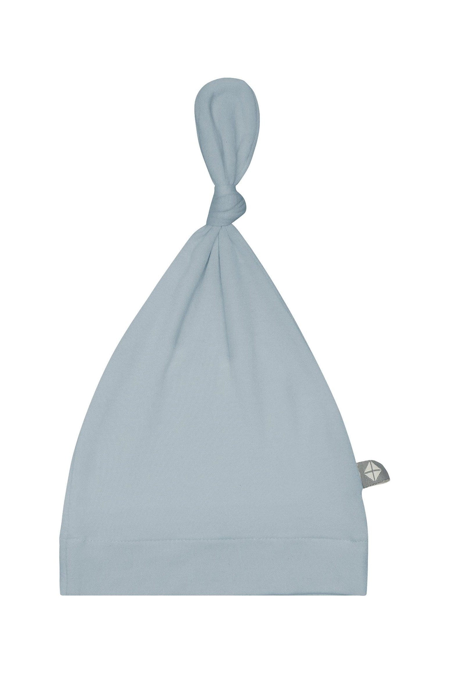 Flat lay of Kyte Baby Knotted Cap in Fog