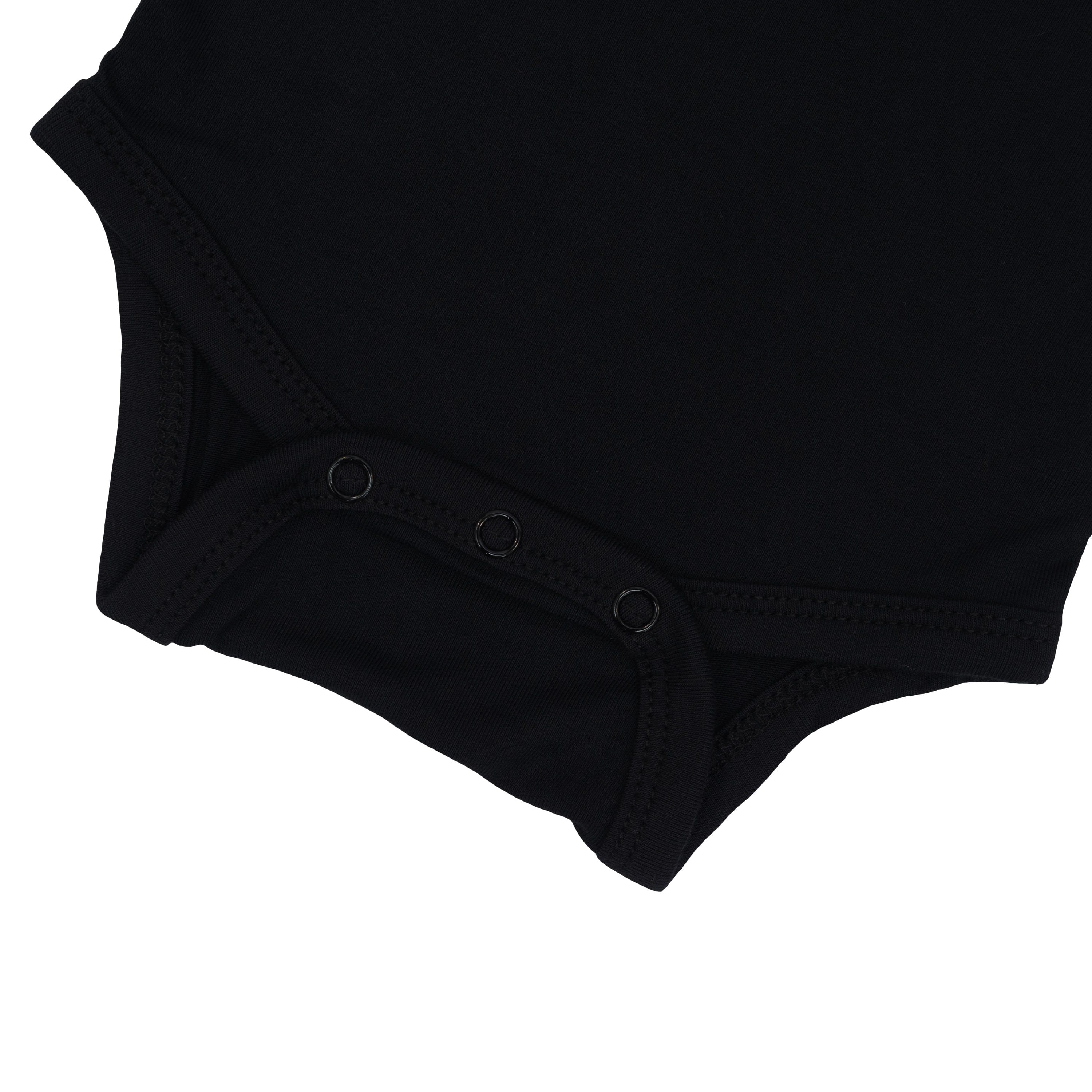 Snap bottoms on Kyte Baby Long Sleeve Bodysuit in Midnight