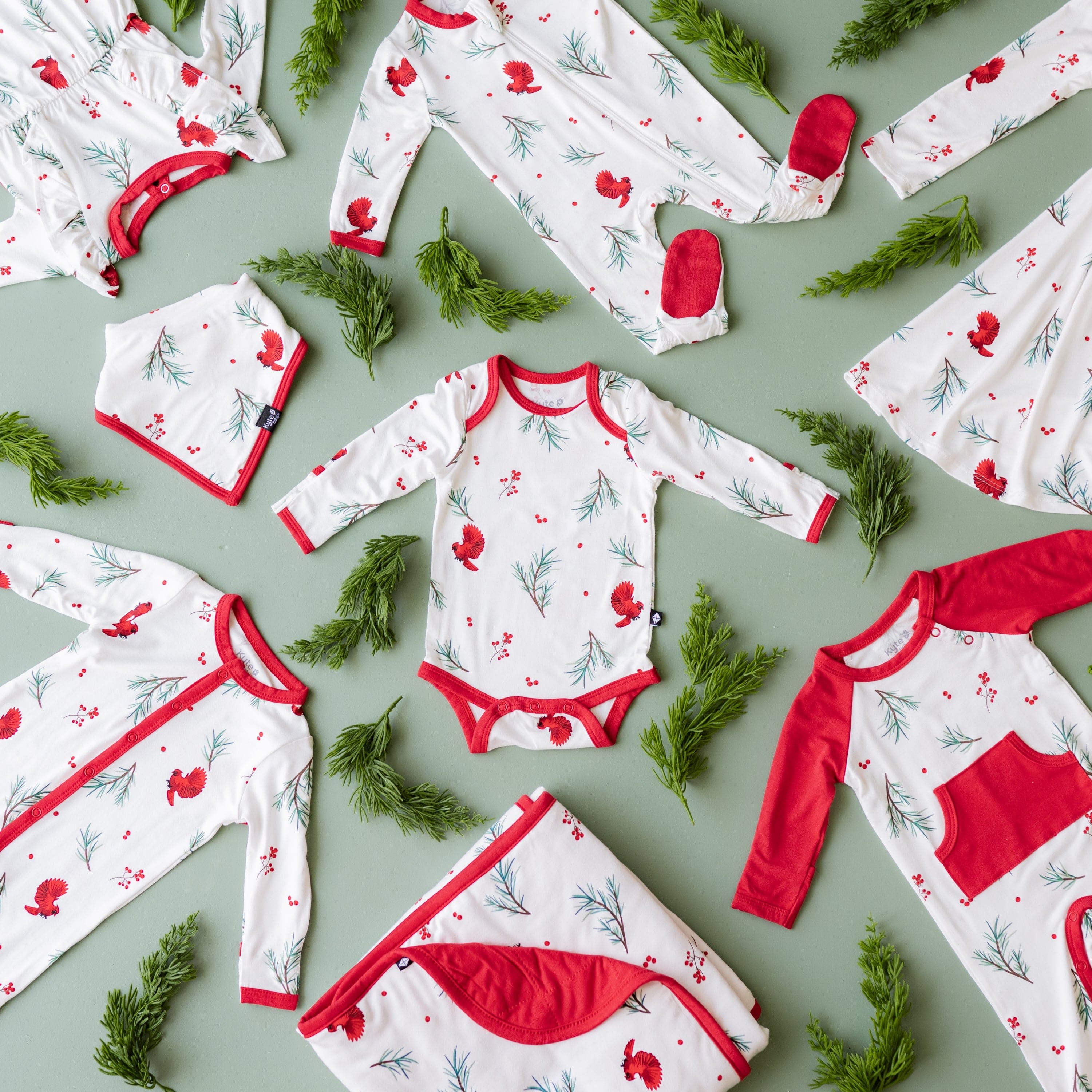 Kyte BABY Layette Long Sleeve Bodysuit in Winterberry