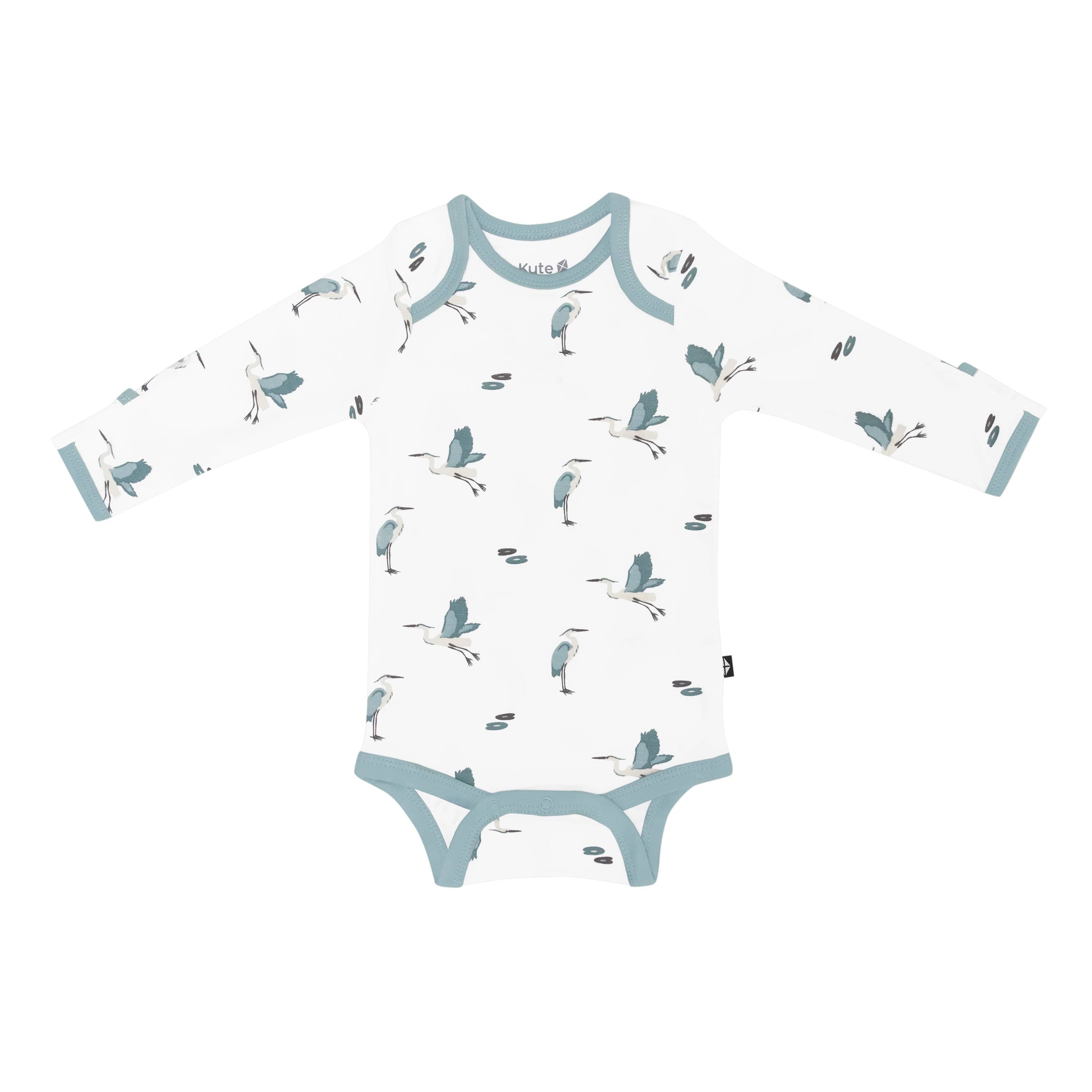 Long Sleeve Bodysuit in Blue Heron