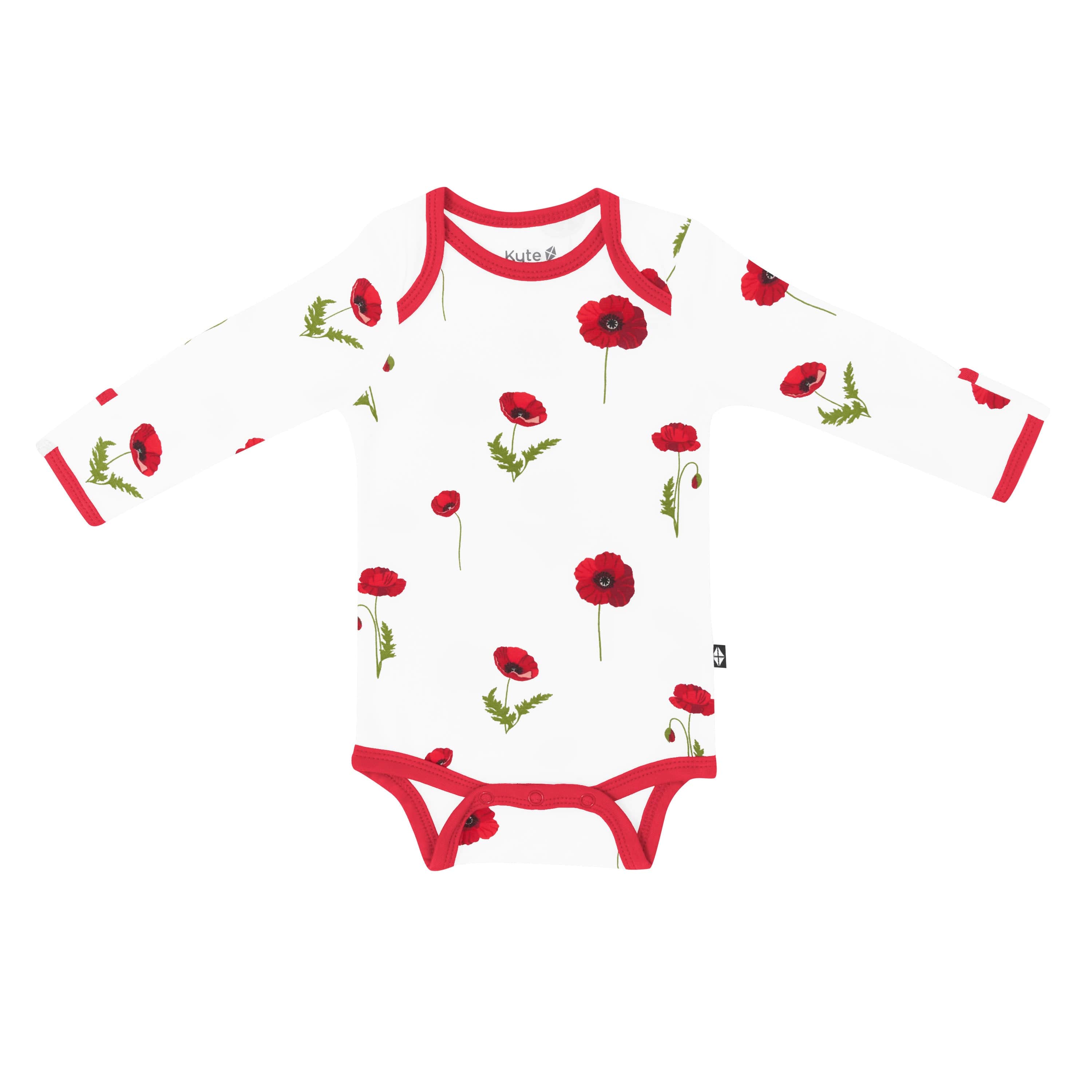 Kyte Baby Long Sleeve Bodysuit in Cloud Poppies