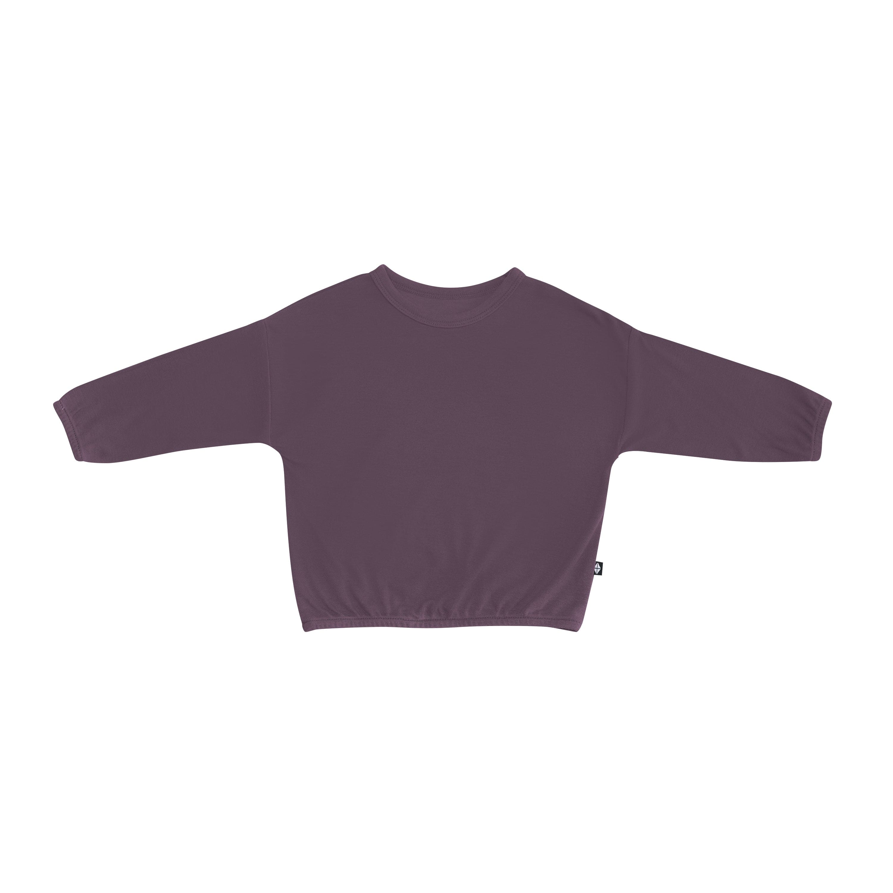 Kyte Baby Bamboo Jersey Long Sleeve Drop Shoulder Top in Currant