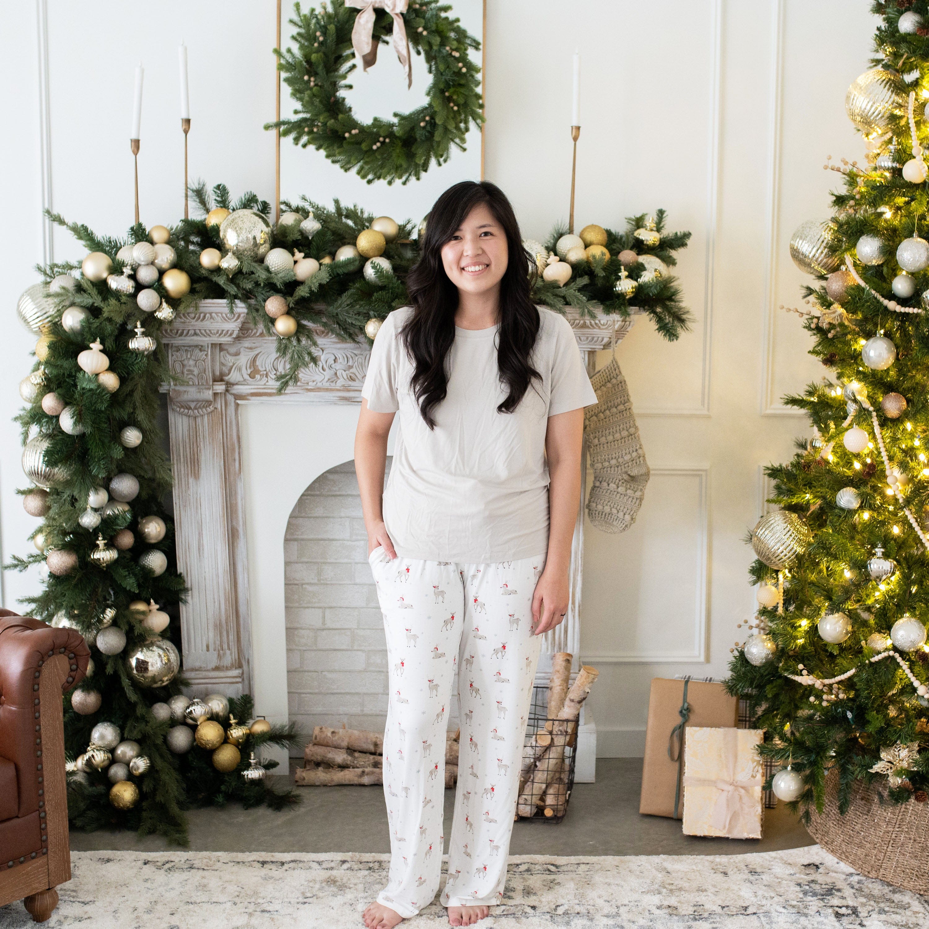 Kyte Baby Lounge Pant Women's Lounge Pants in Cloud Deer