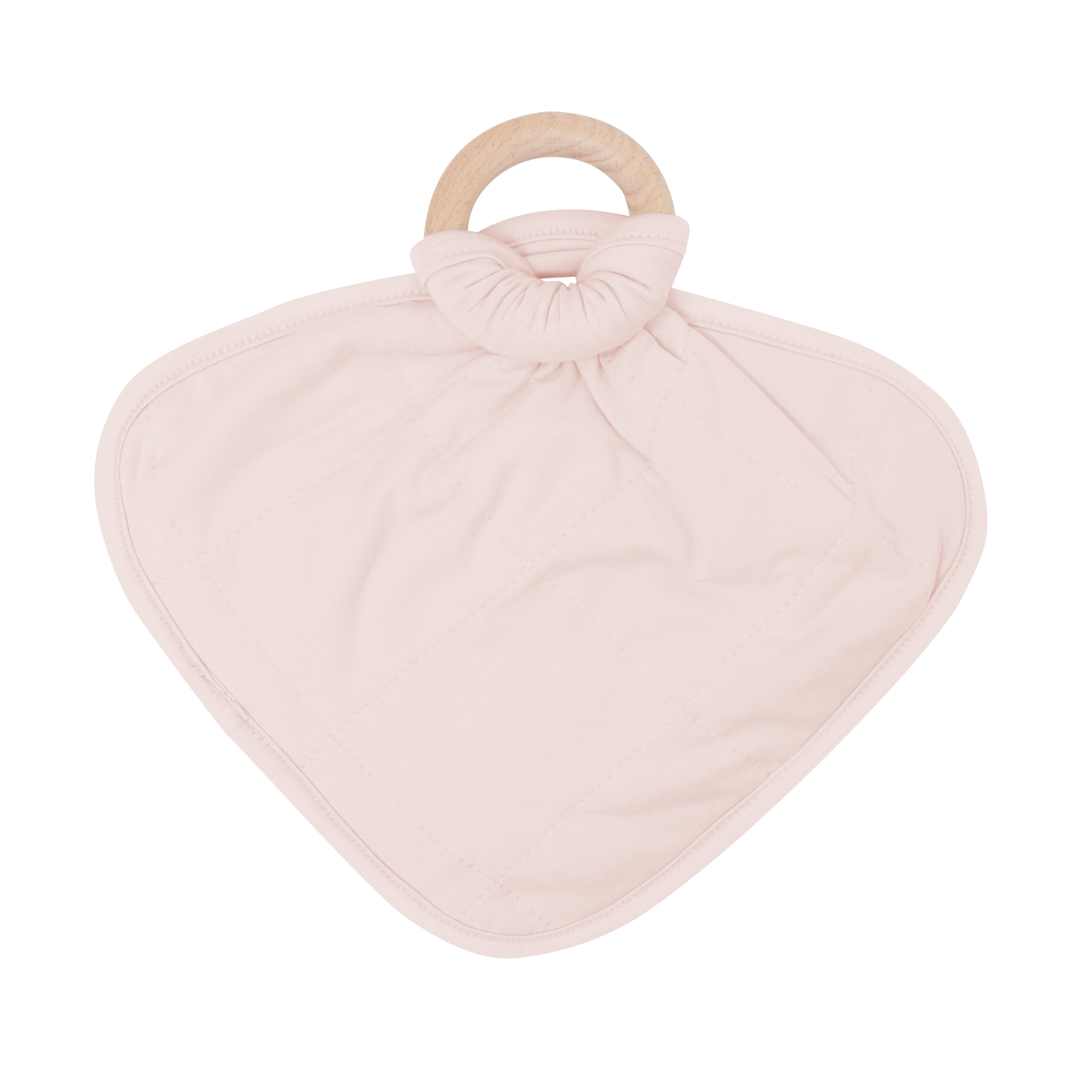 Kyte Baby Breathable bamboo Blush pink Lovey with Removable Wooden Teething Ring