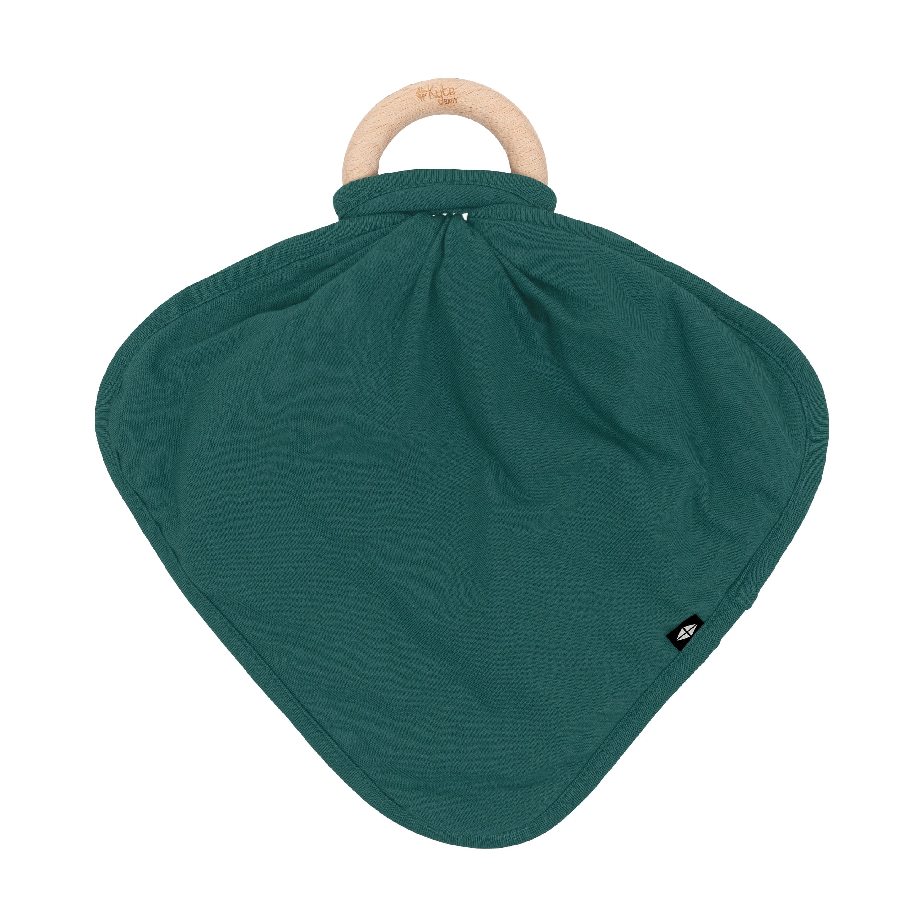 Kyte Baby Lovey in Emerald with Removable Wooden Teething Ring
