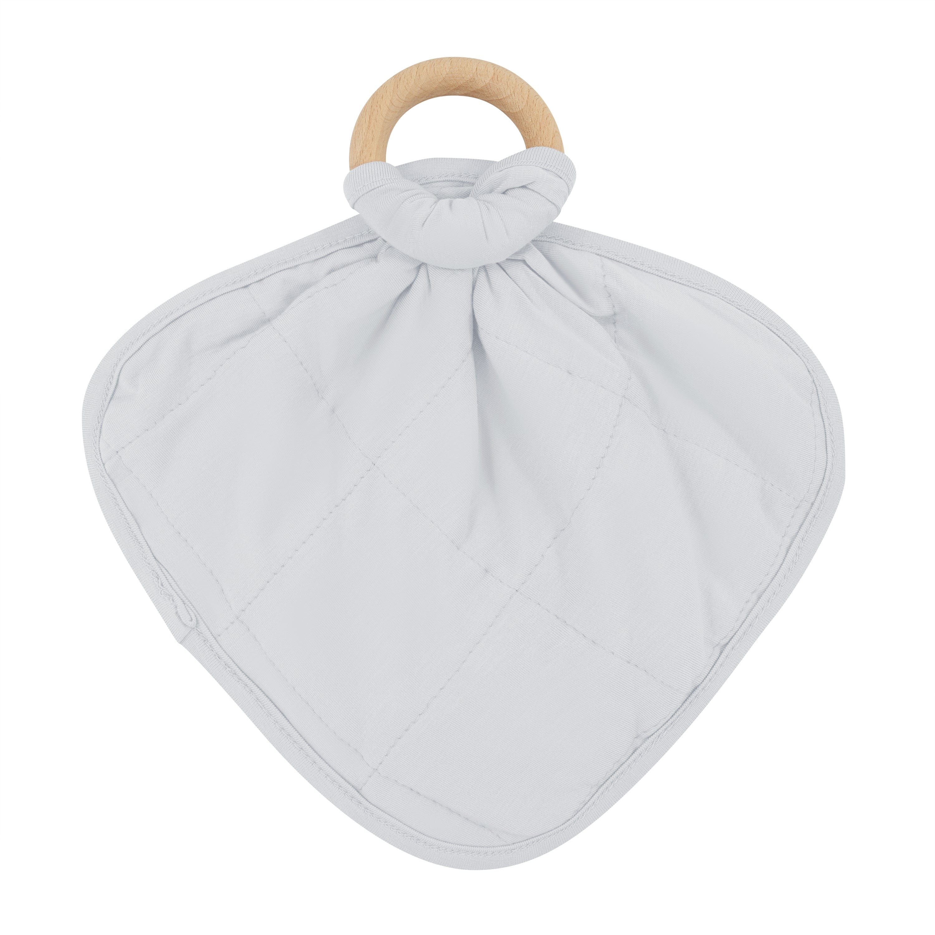 Kyte Baby Breathable bamboo Storm gray Lovey with Removable Wooden Teething Ring
