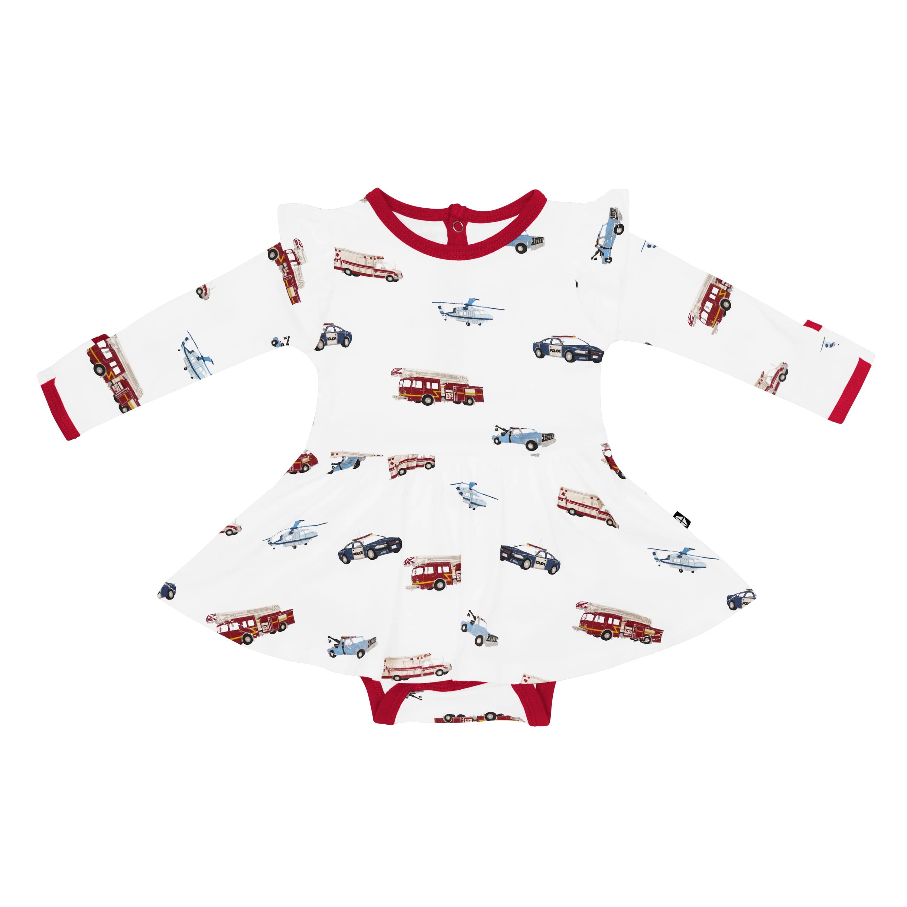 Kyte Baby Twirl Bodysuit Dress in First Responder
