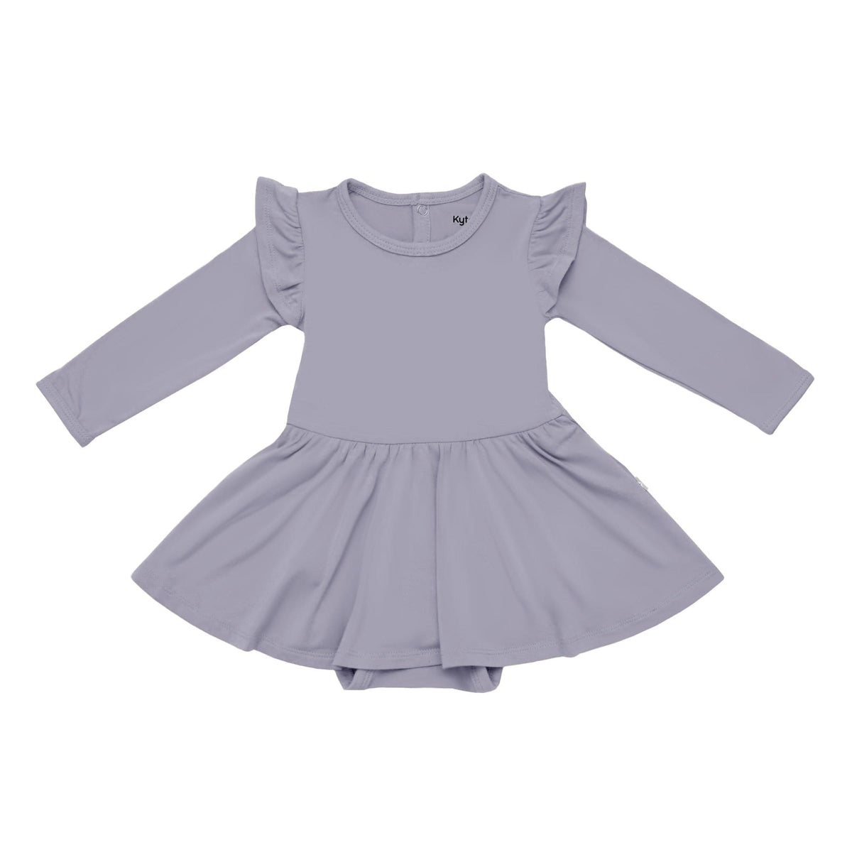 Kyte Baby LS Twirl Bodysuit Dress Long Sleeve Twirl Bodysuit Dress in Haze