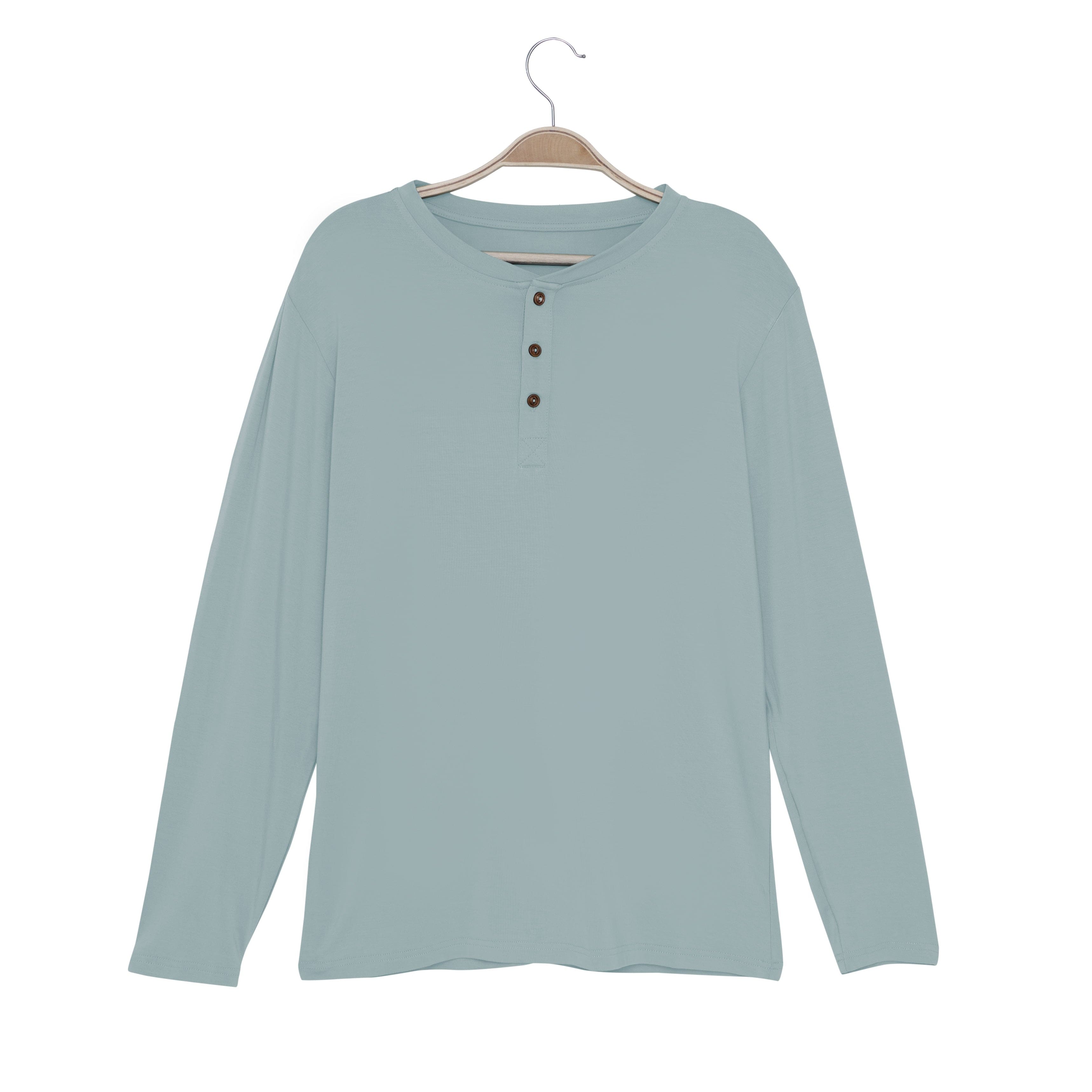 Kyte Baby Men's Long Sleeve Henley Top Men's Long Sleeve Henley Top in Glacier