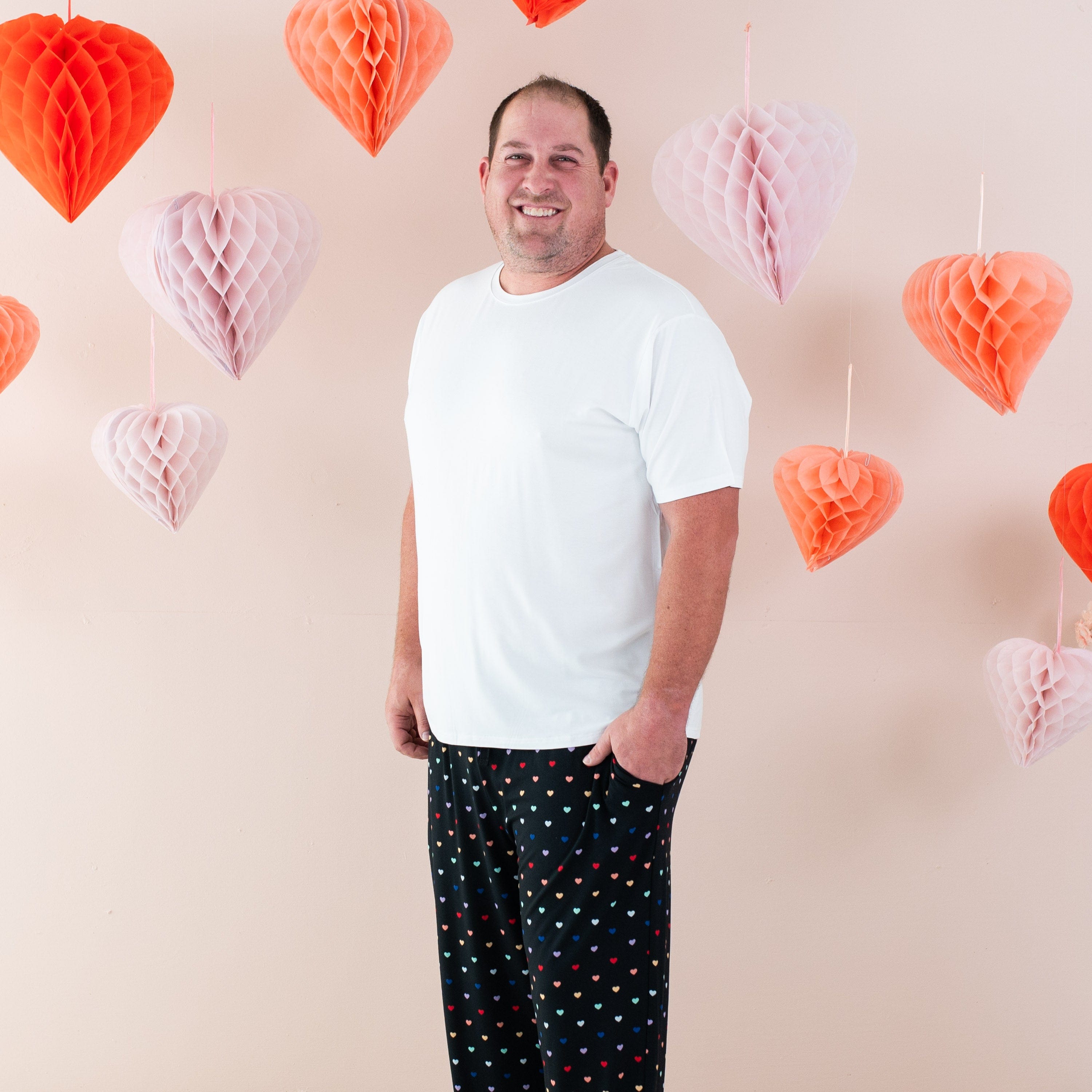 Kyte Baby Men's Lounge Pants Men's Lounge Pants in Midnight Rainbow Heart