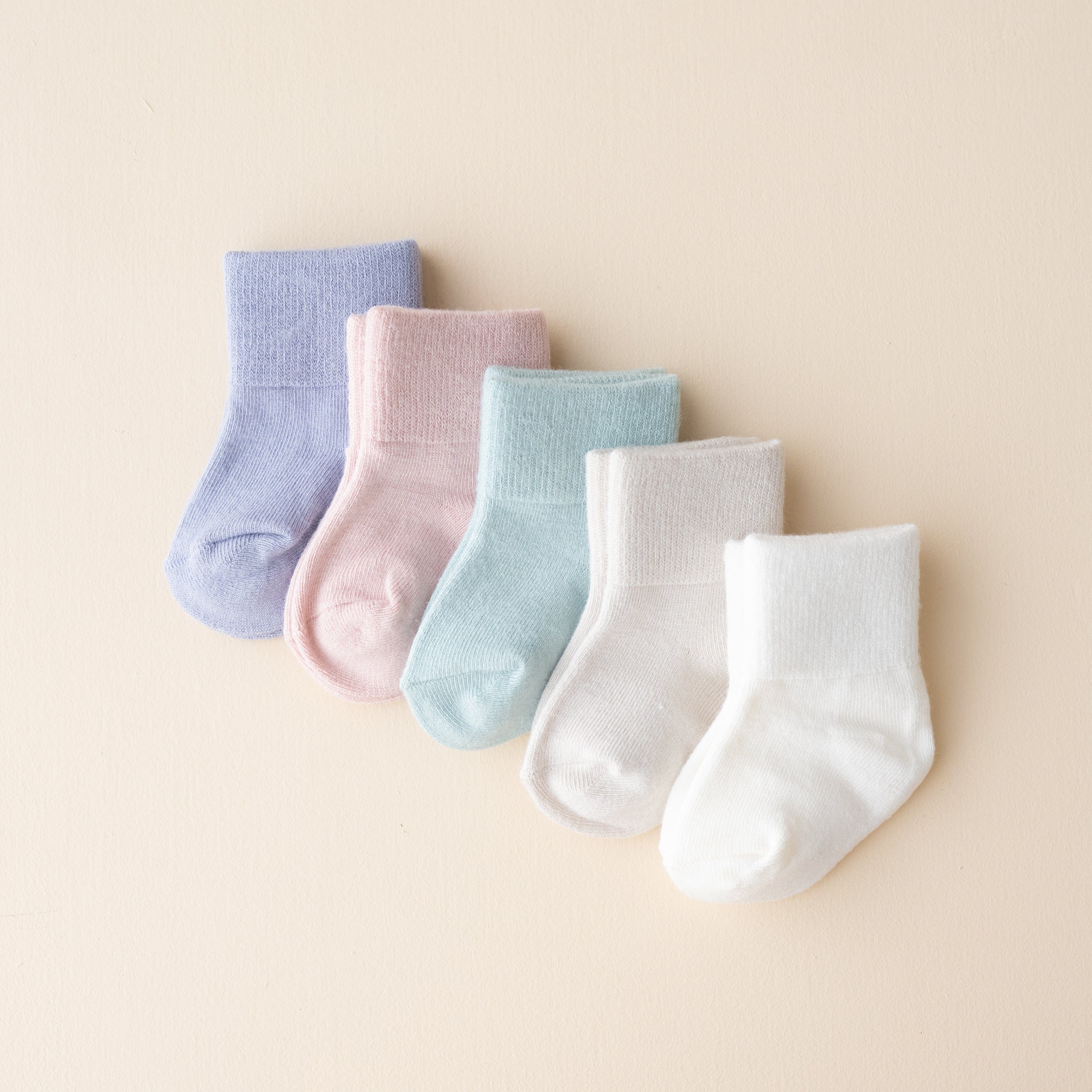 Kyte Baby Quarter Socks 5-Pack in Pastel set