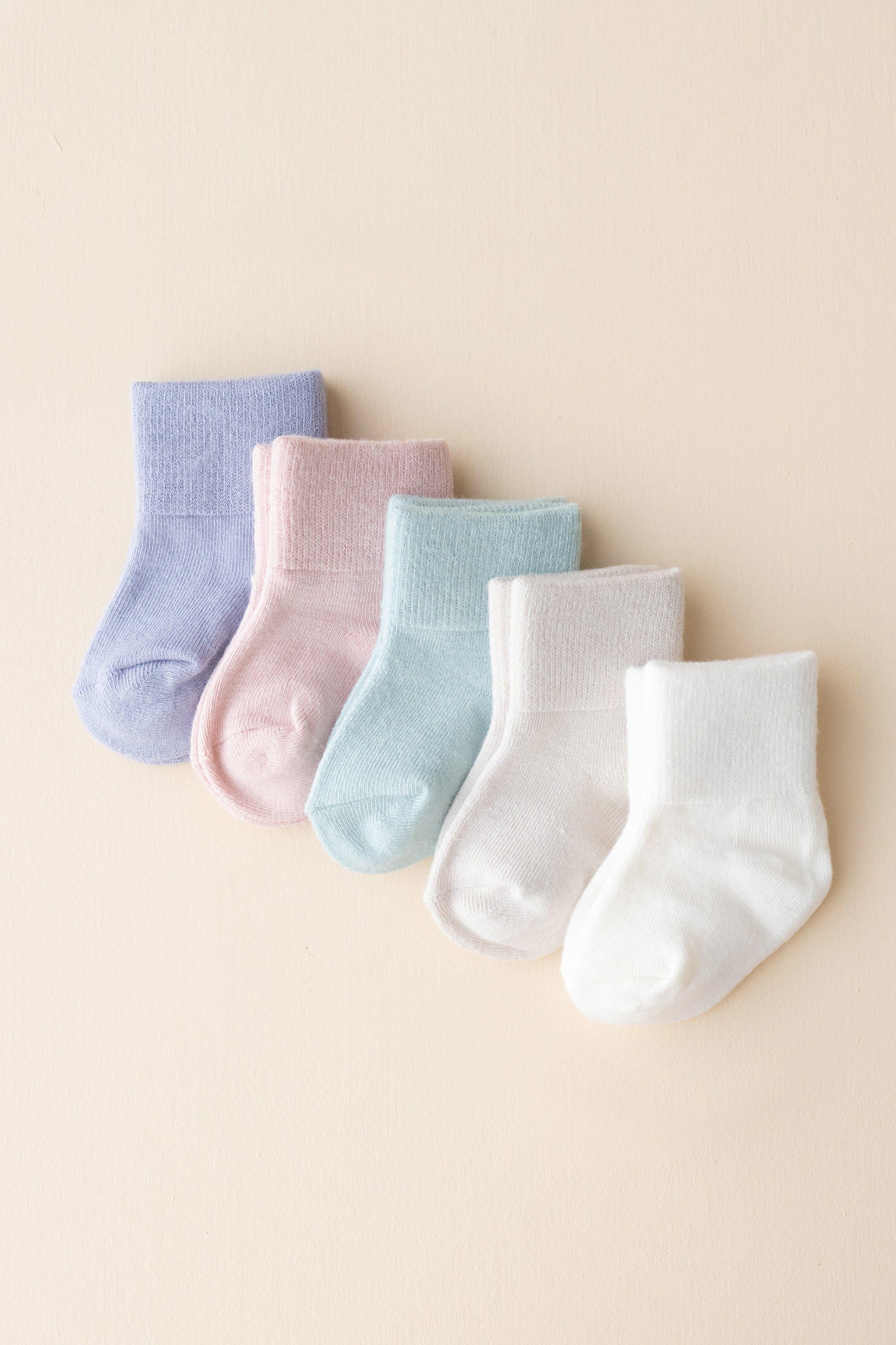 Kyte Baby Quarter Socks 5-Pack in Pastel set