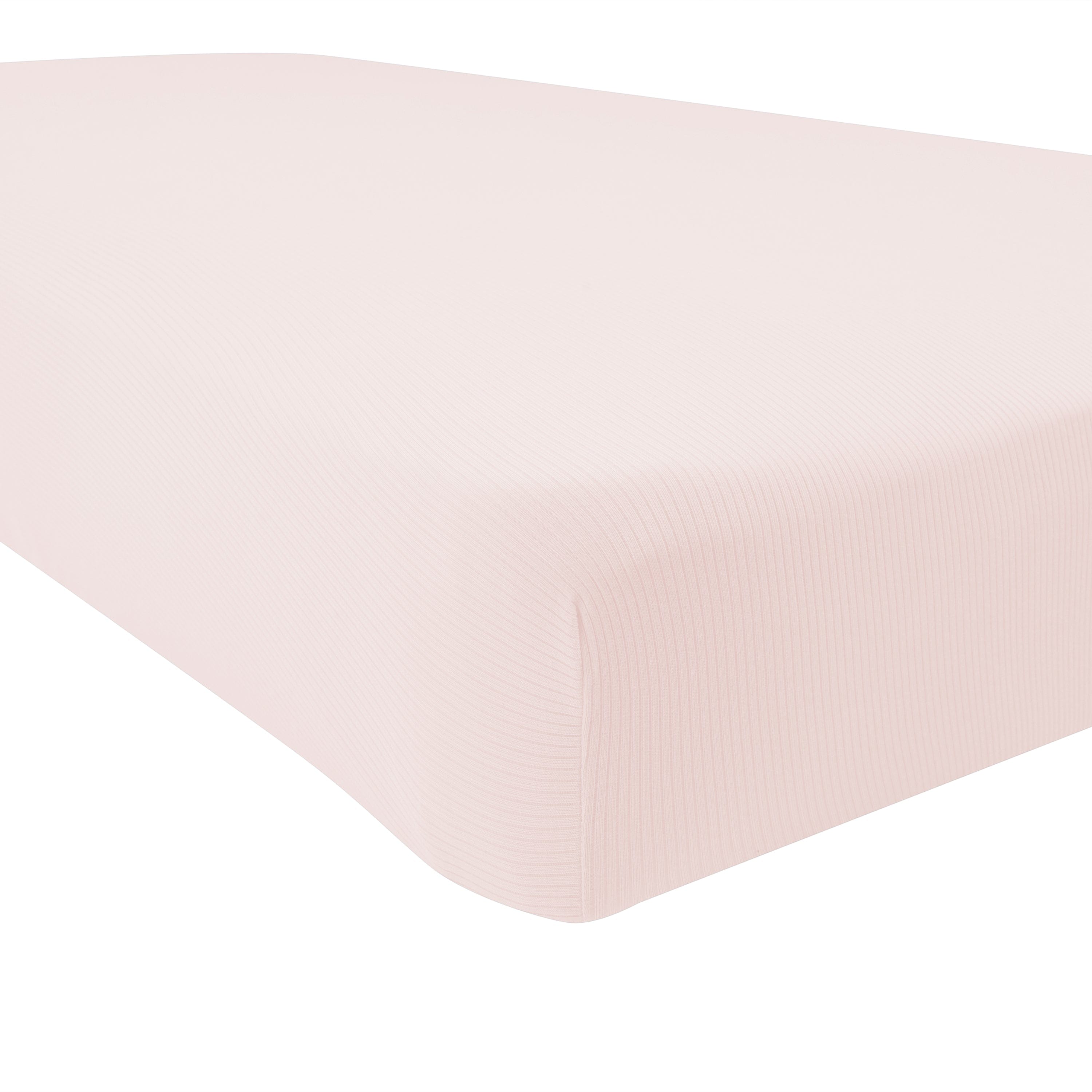 Kyte Baby bamboo Ribbed Crib Sheet in Blush