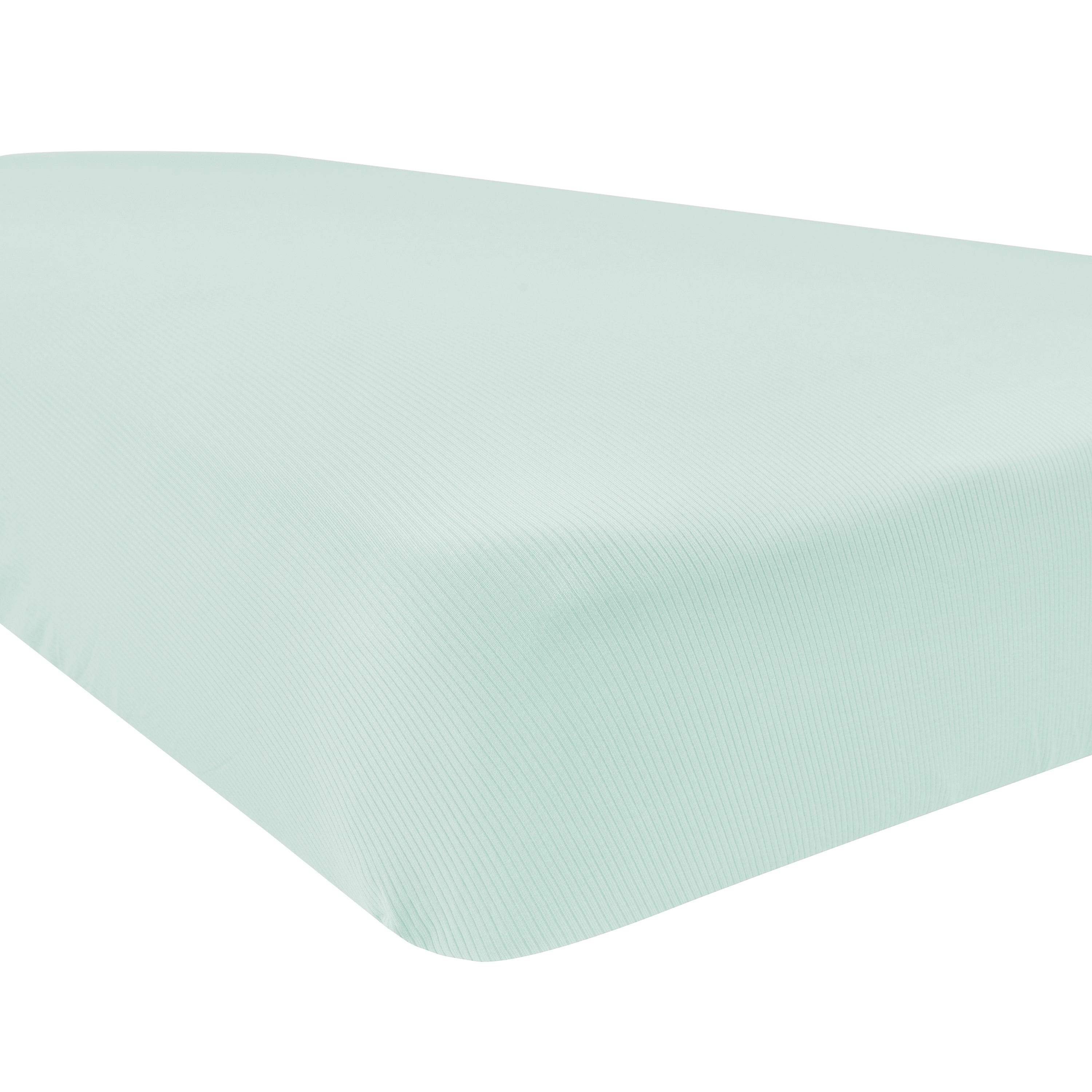 Kyte Baby bamboo Ribbed Crib Sheet in Sage