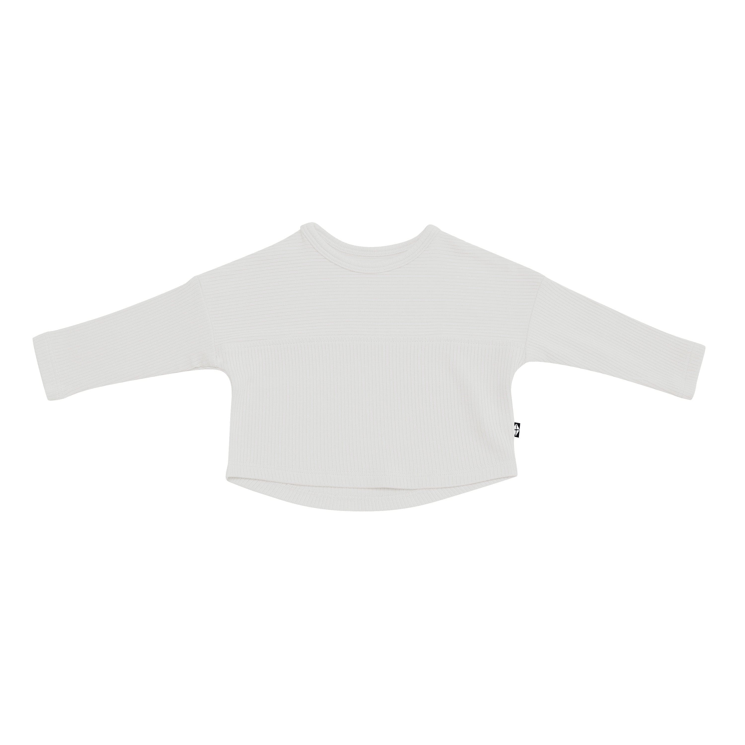 Kyte Baby Ribbed Drop Shoulder Top in Oat