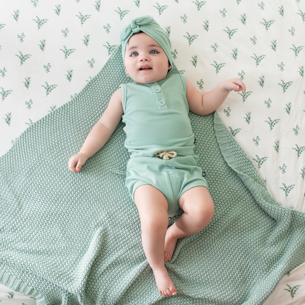 Kyte Baby Ribbed Headwrap Ribbed Headwrap in Wasabi