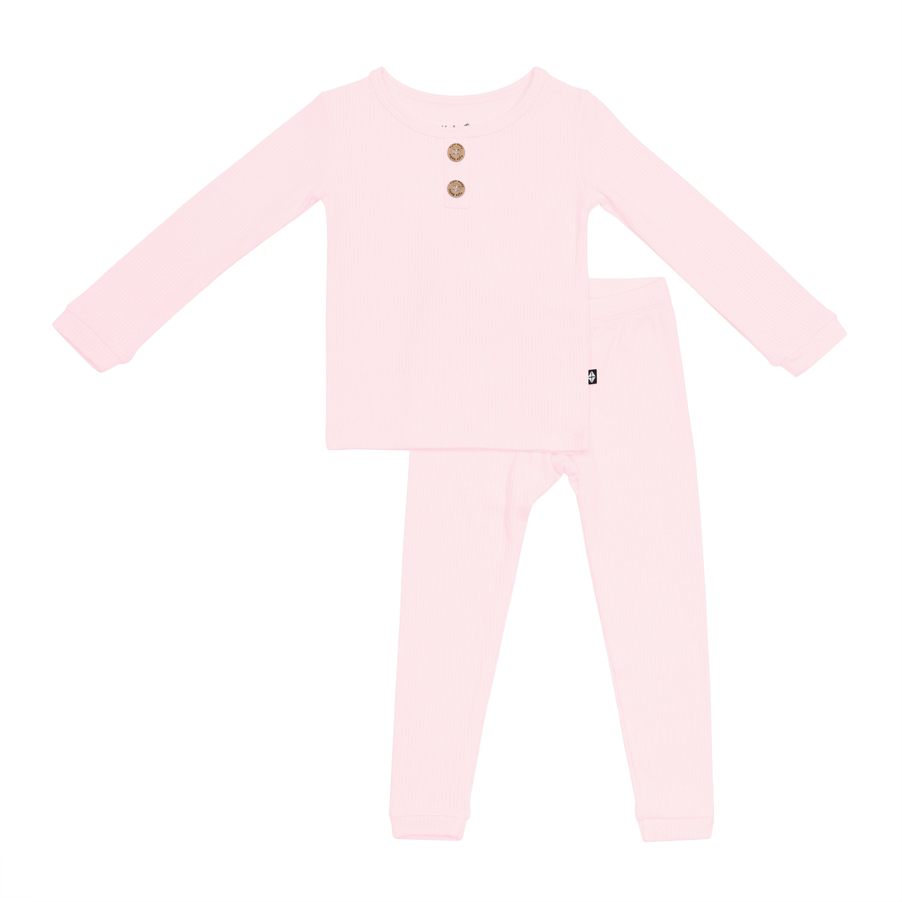 Kyte Baby Ribbed Henley Set in Sakura