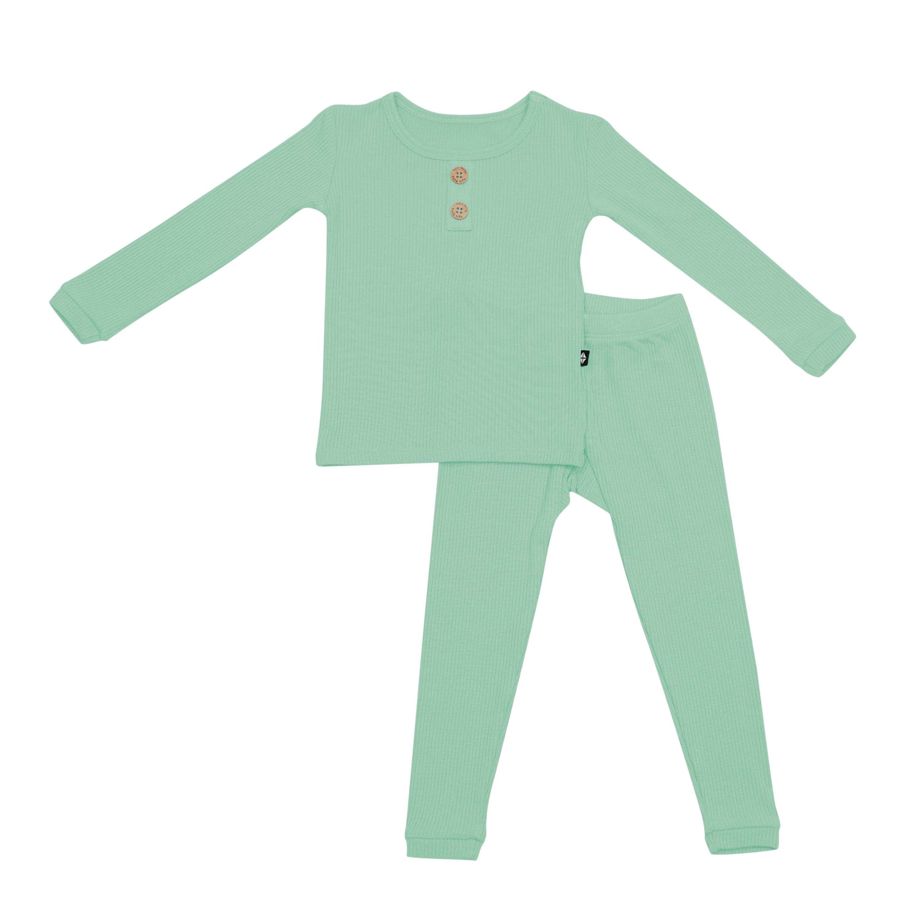 Kyte Baby Ribbed Henley Set Ribbed Henley Set in Wasabi