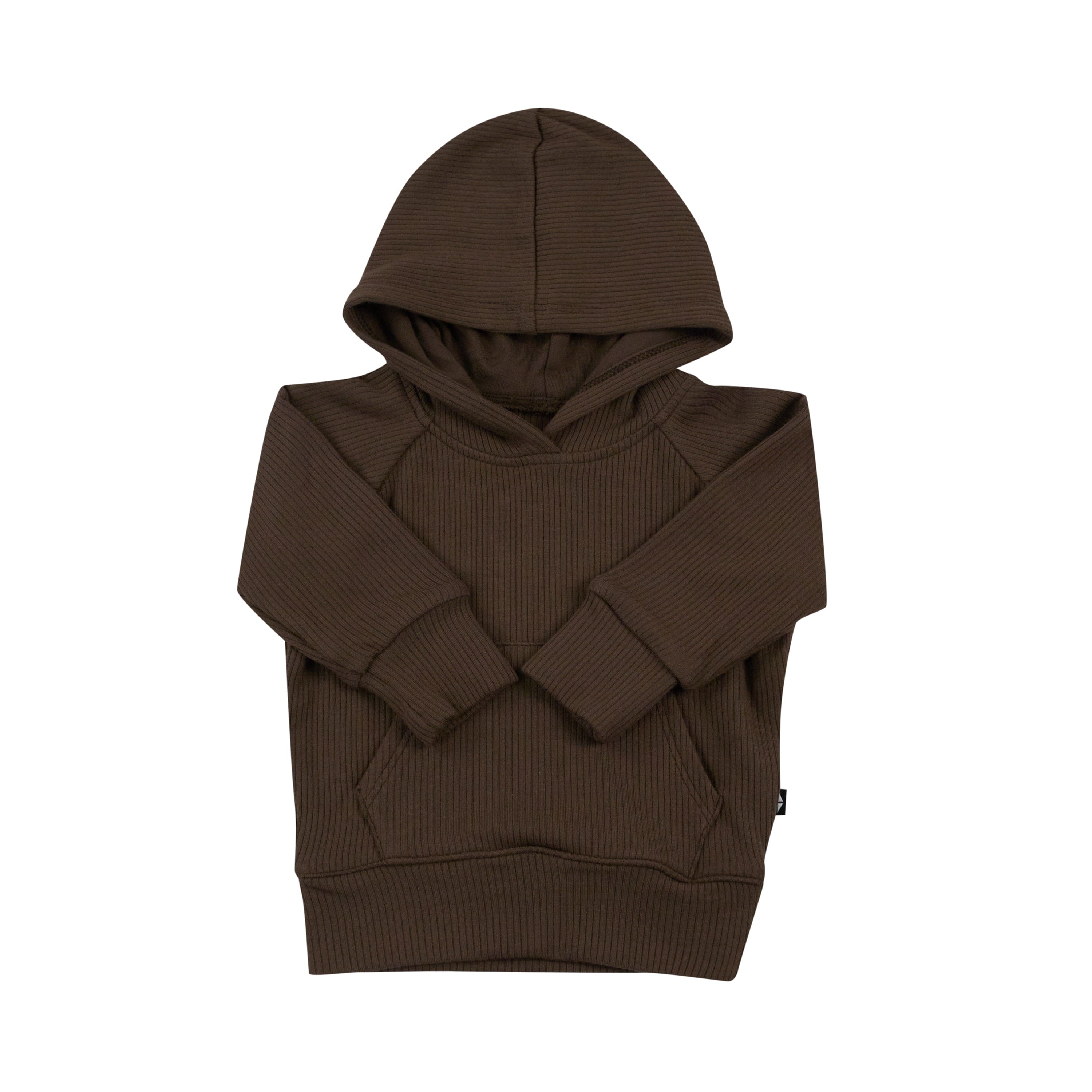 Kyte Baby Ribbed Hoodie Ribbed Hoodie in Espresso