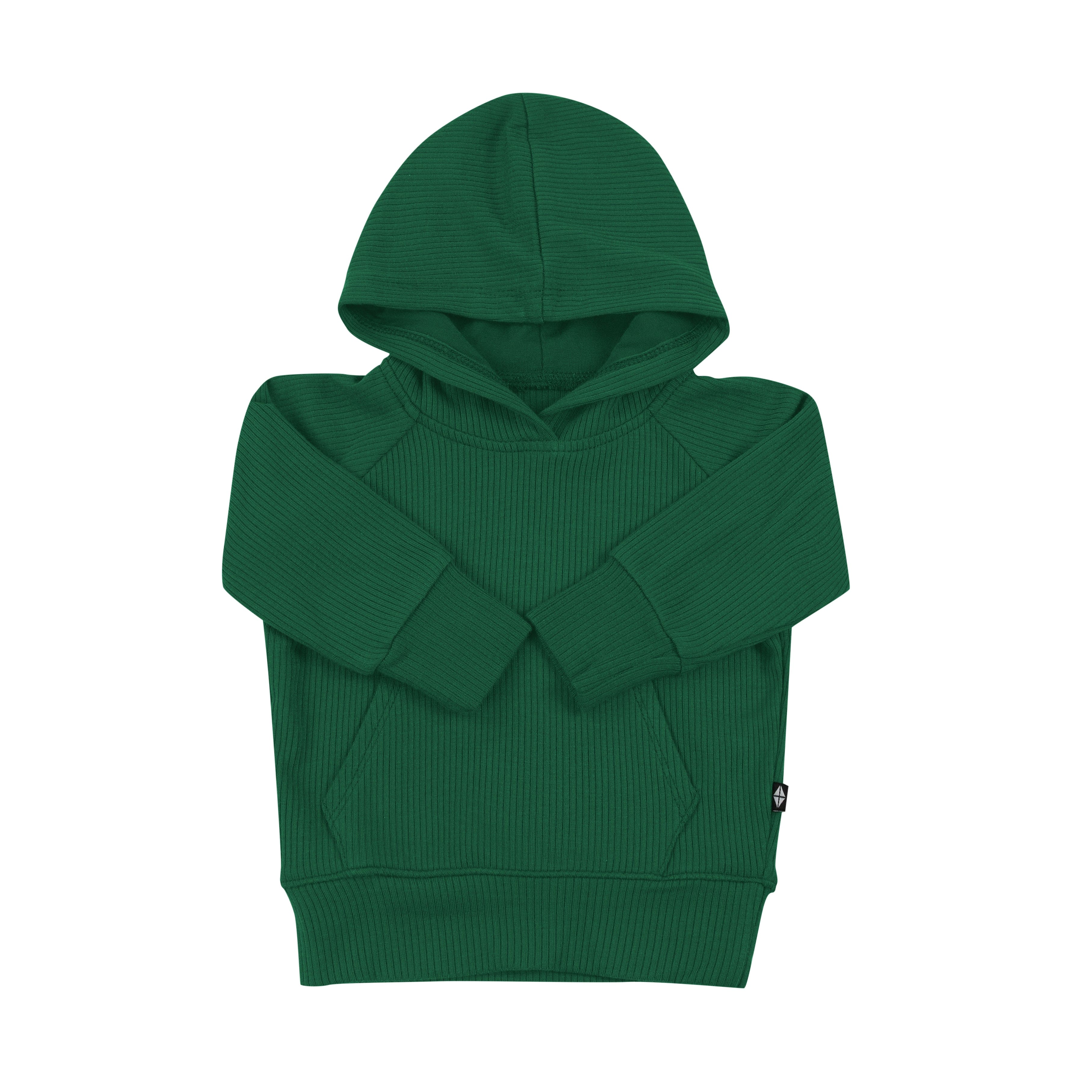 Kyte Baby Ribbed Hoodie Ribbed Hoodie in Forest