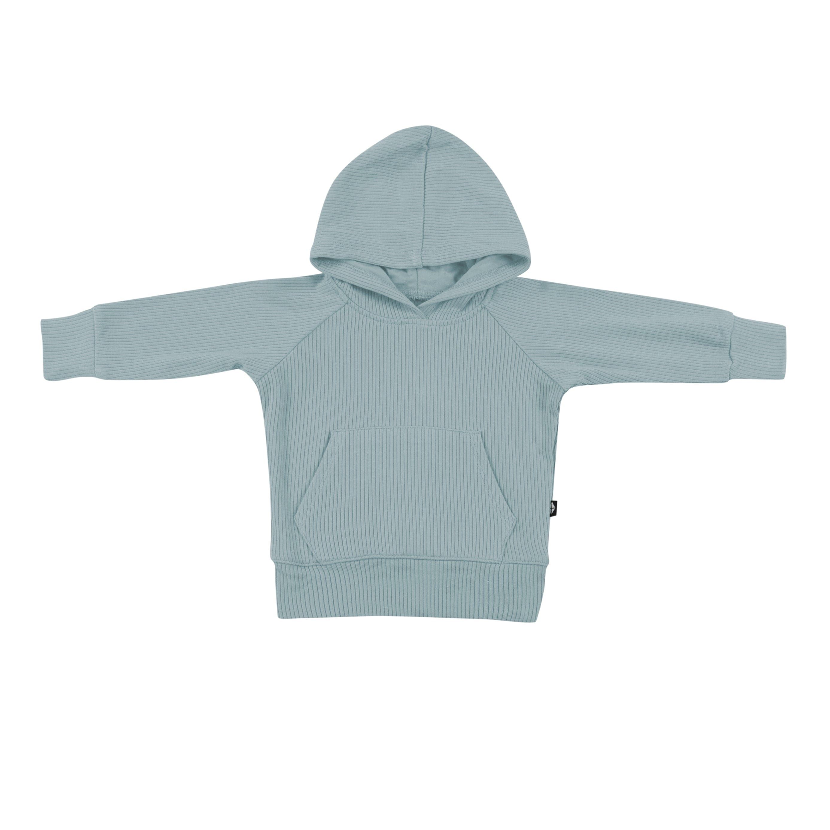 Kyte Baby Ribbed Hoodie Ribbed Hoodie in Glacier