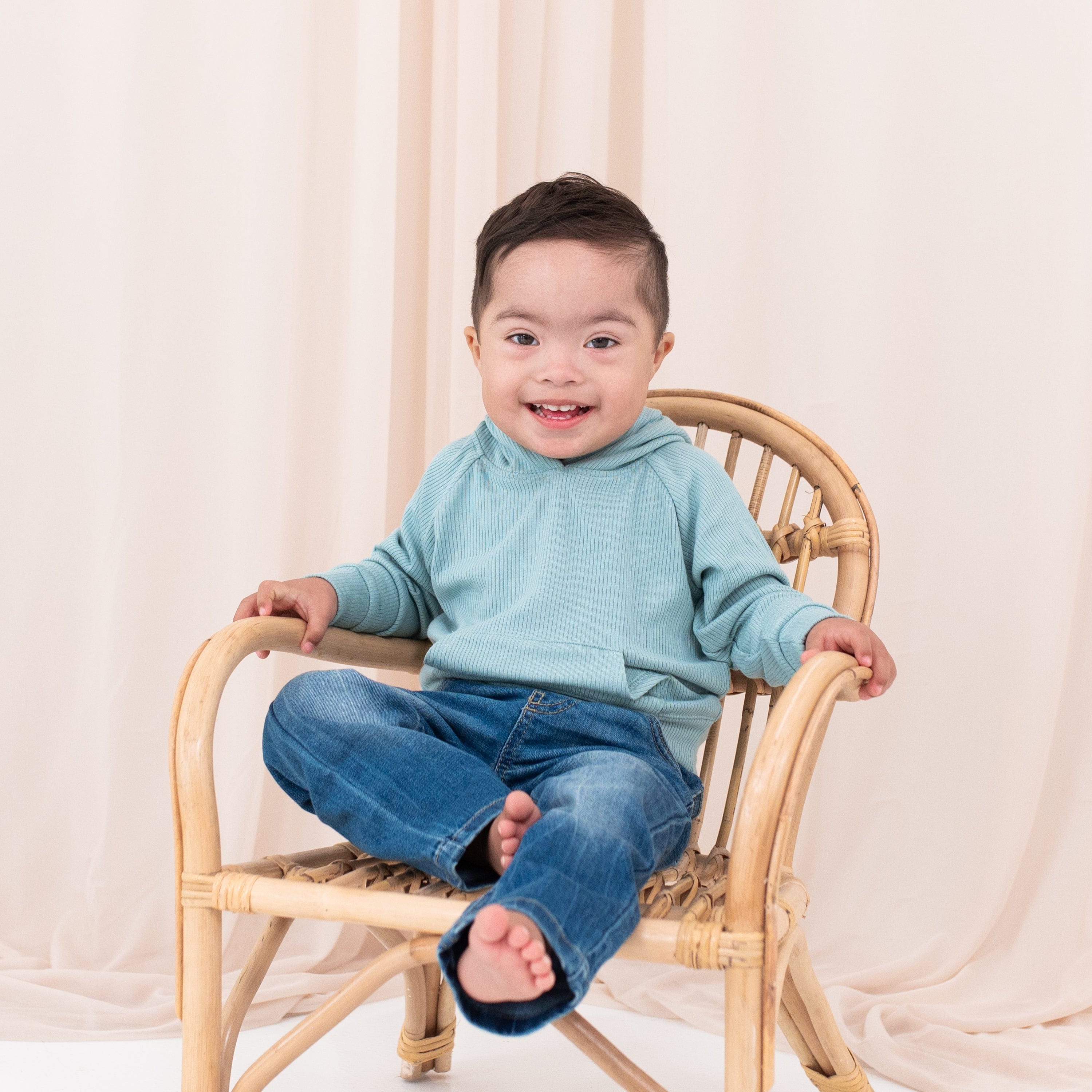 Kyte Baby Ribbed Hoodie Ribbed Hoodie in Glacier