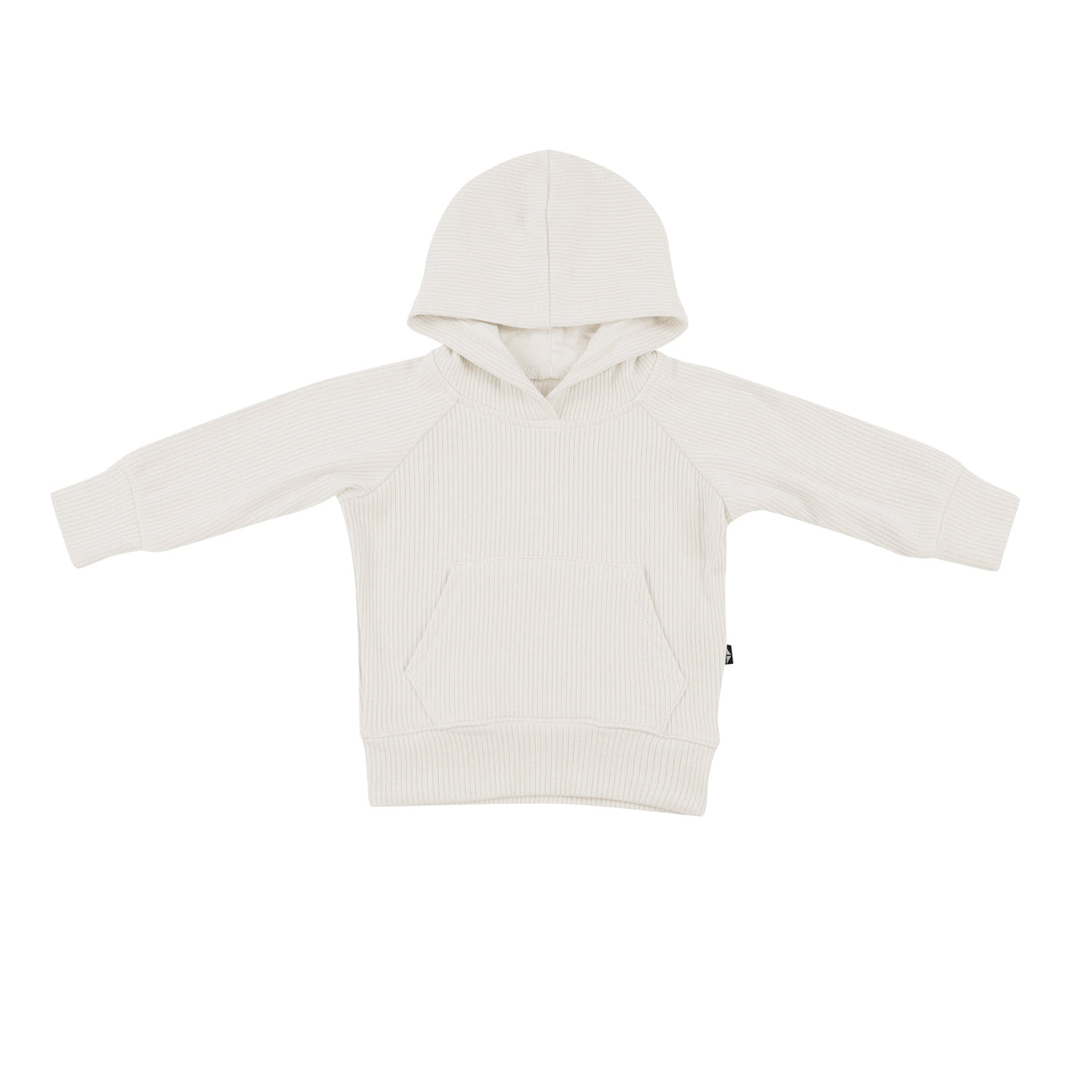 Kyte Baby Ribbed Hoodie in Oat
