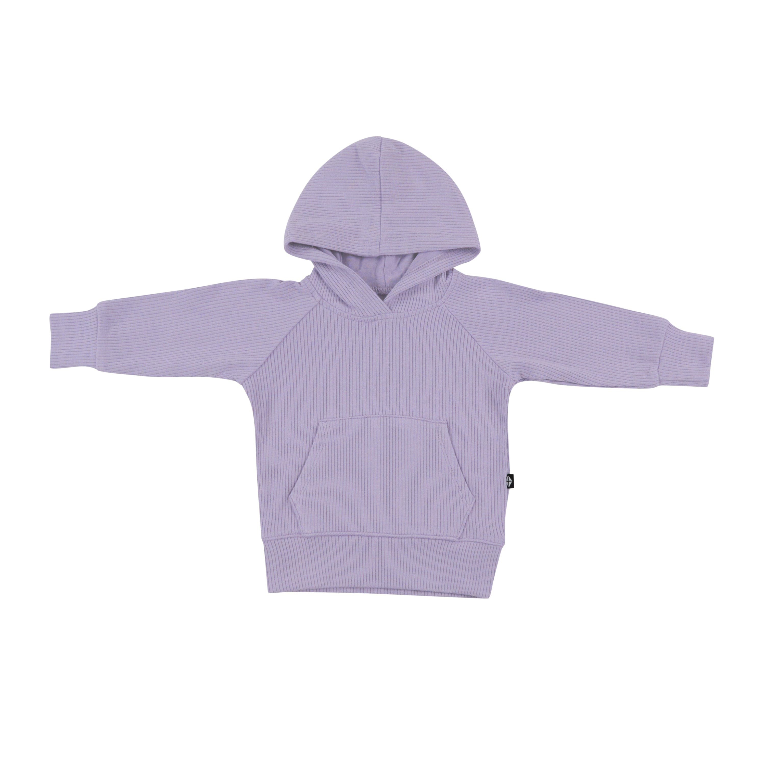 Kyte Baby Ribbed Hoodie in Taro