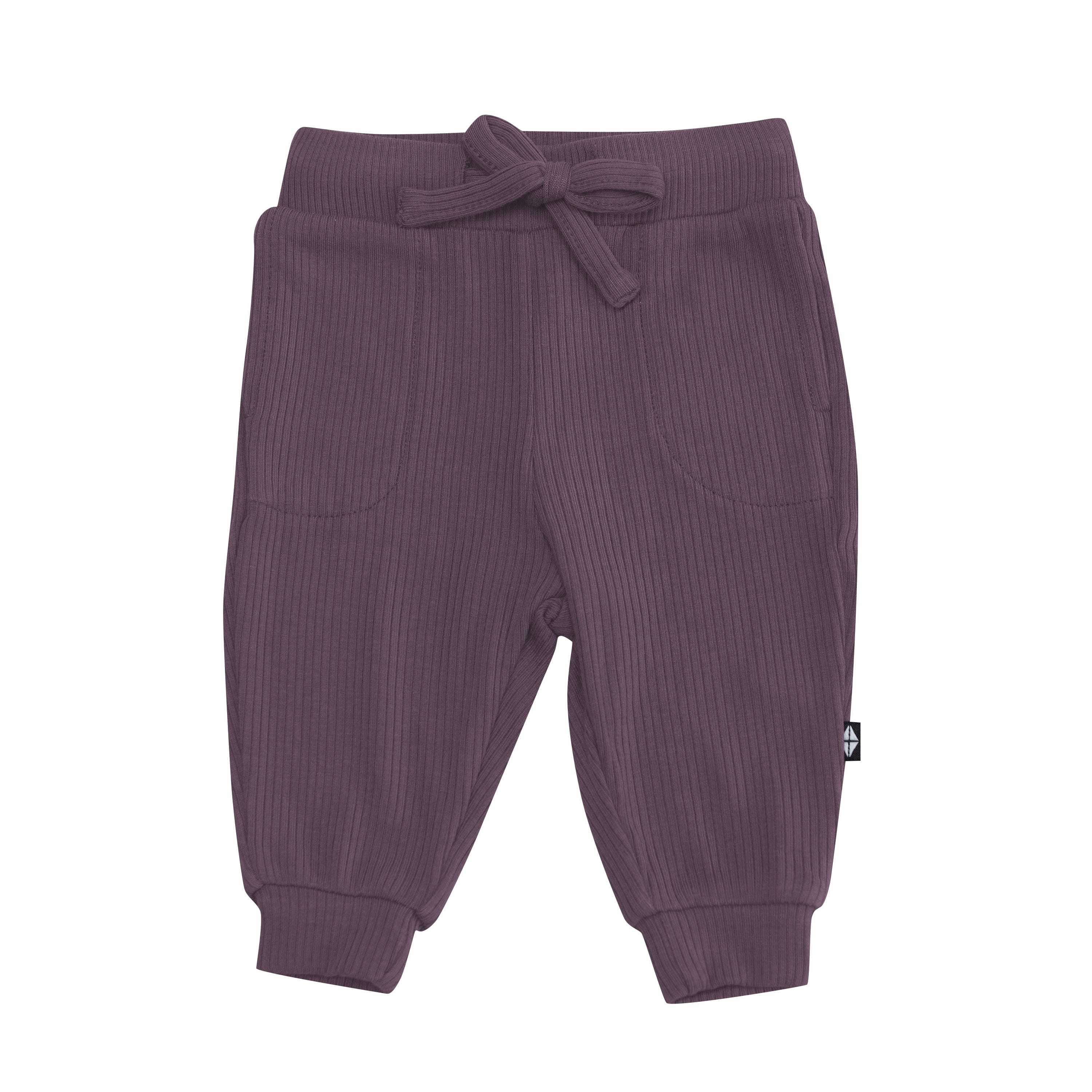 Kyte Baby Ribbed Jogger Pant in Currant