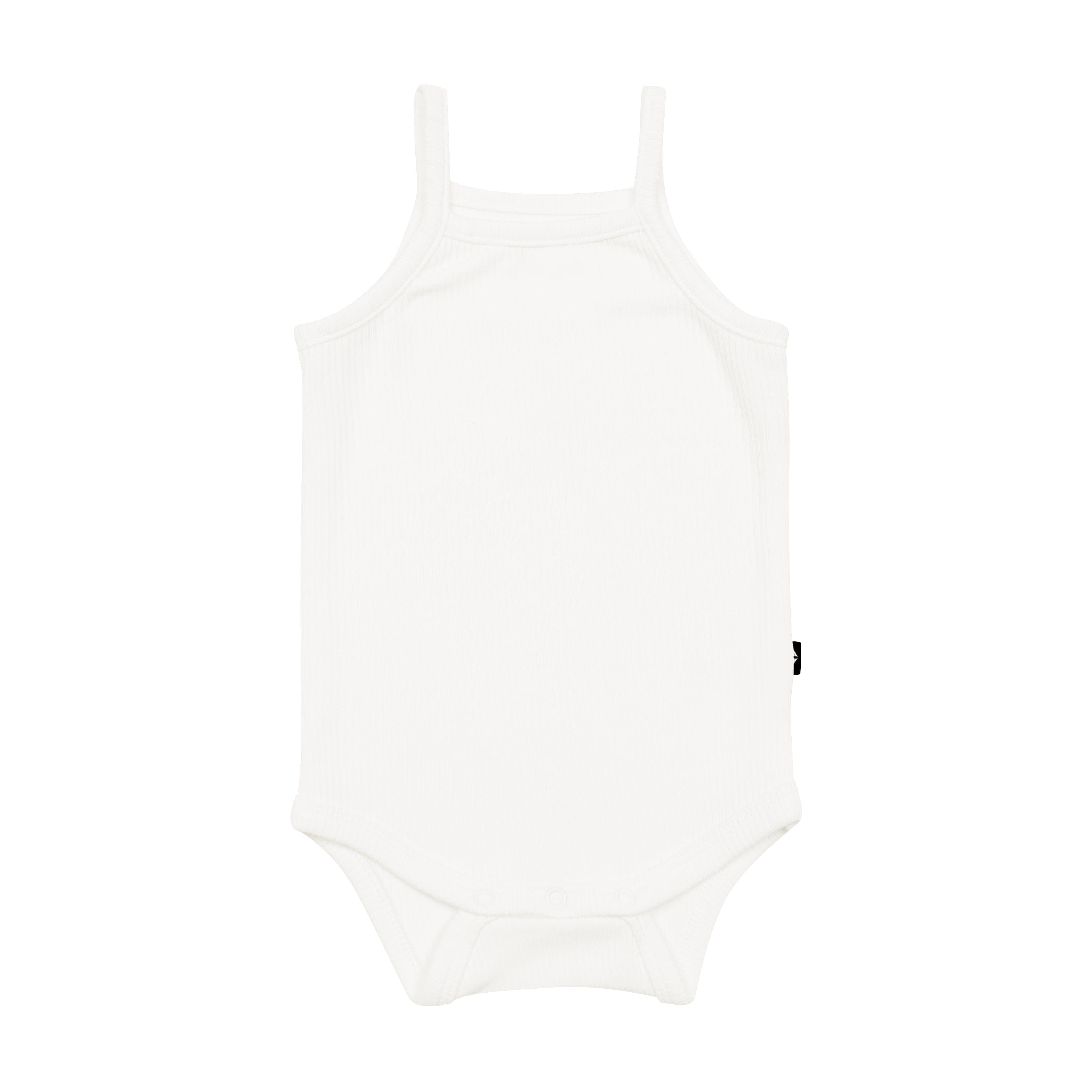 Kyte Baby Ribbed Spaghetti Strap Bodysuit in Cloud