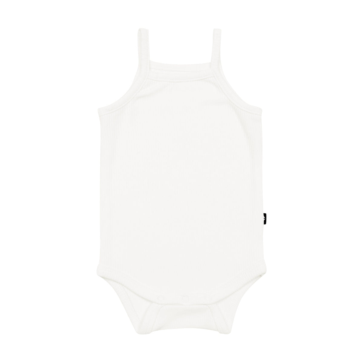 Kyte Baby Ribbed Spaghetti Strap Bodysuit in Cloud