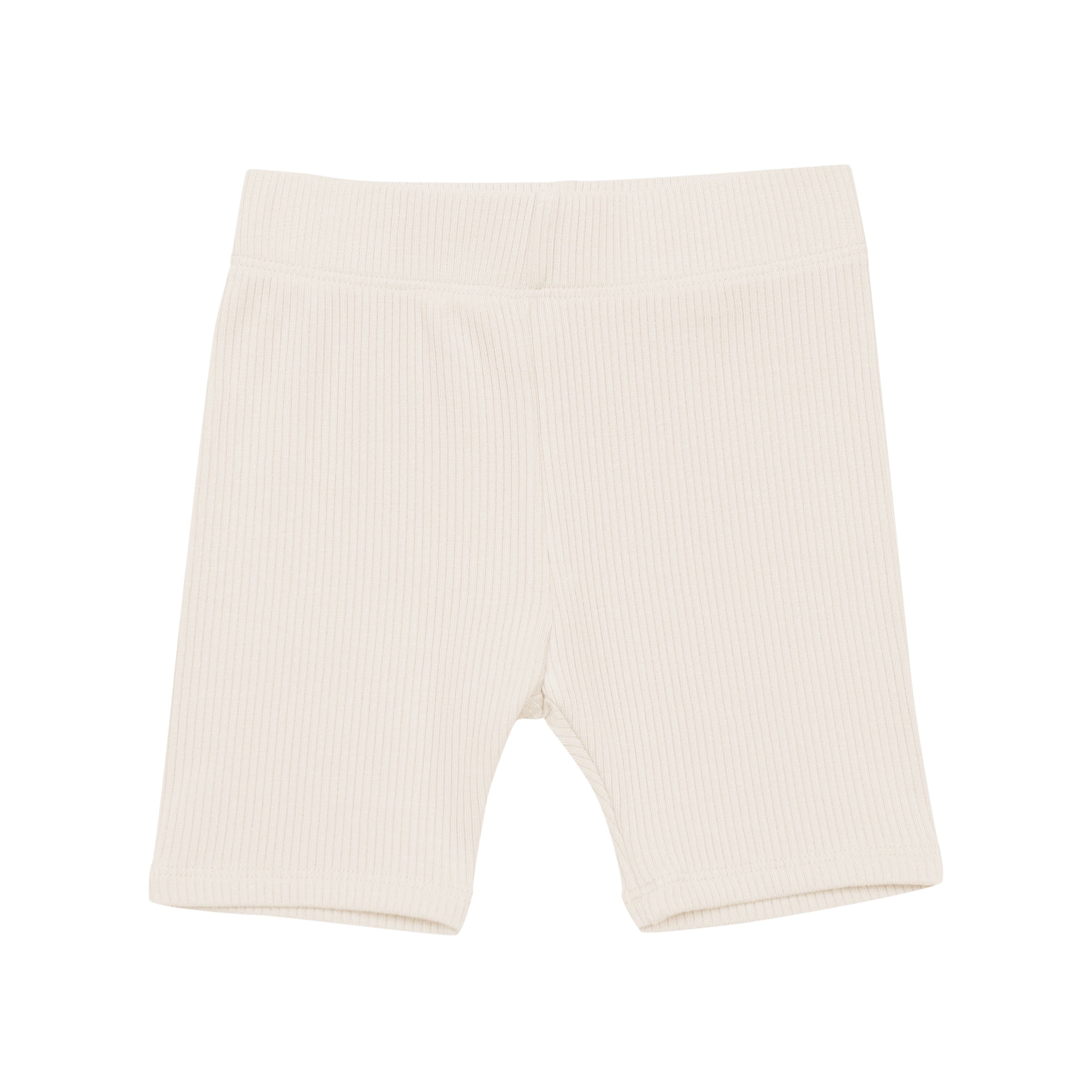 Kyte Baby Ribbed Toddler Biker Shorts in Oat