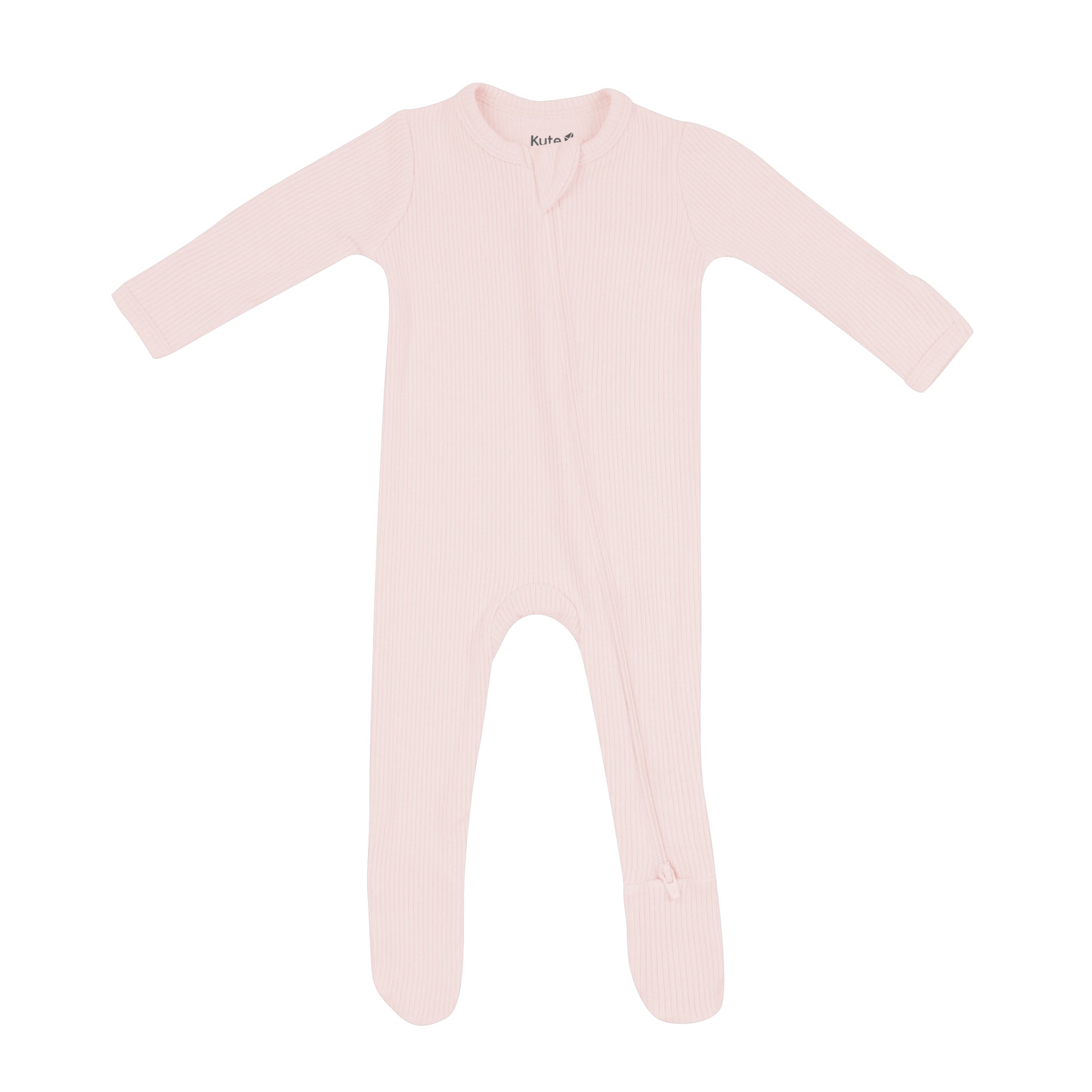 Kyte Baby Ribbed Zippered Footie in Blush