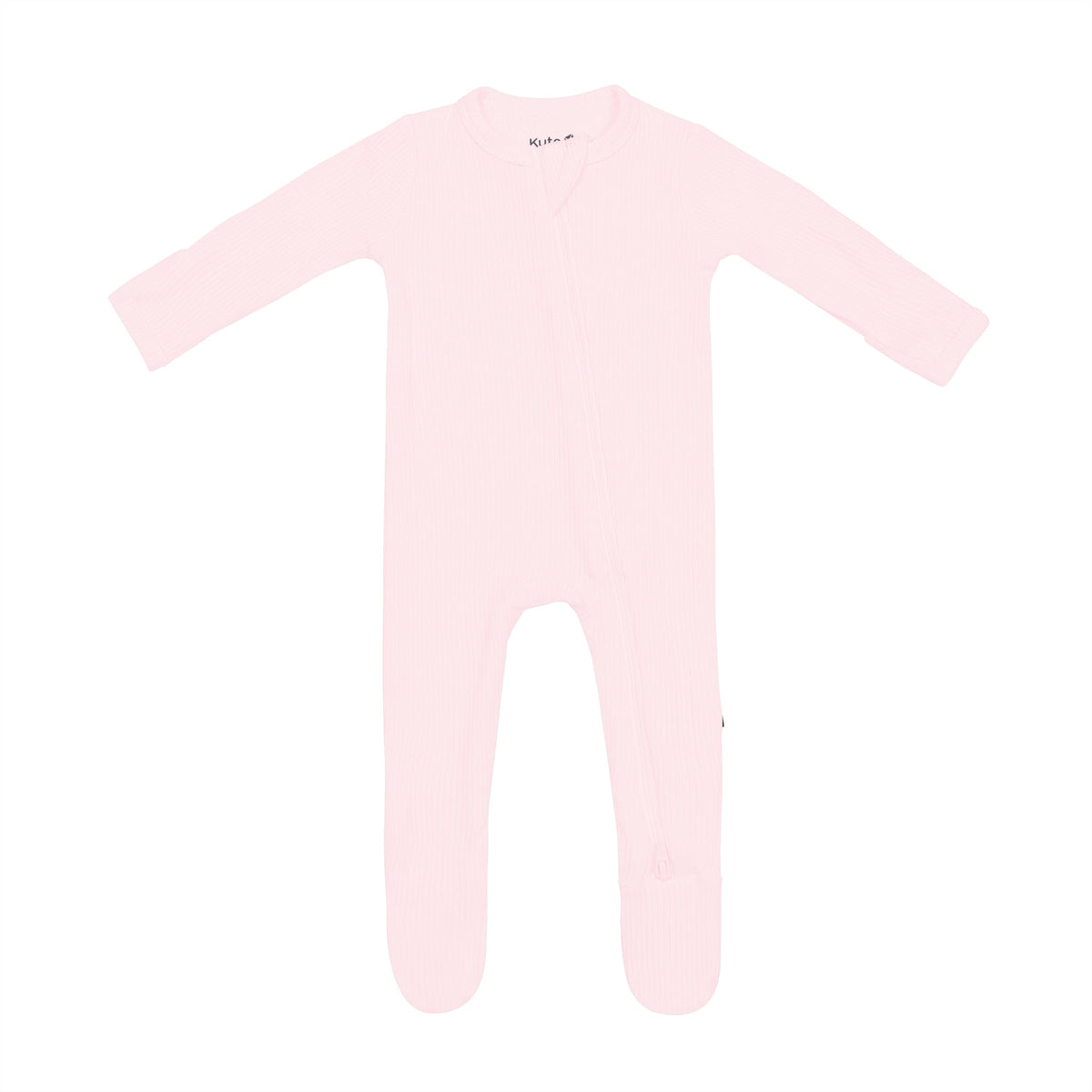 Kyte Baby Ribbed Zipper Footie in Sakura pink