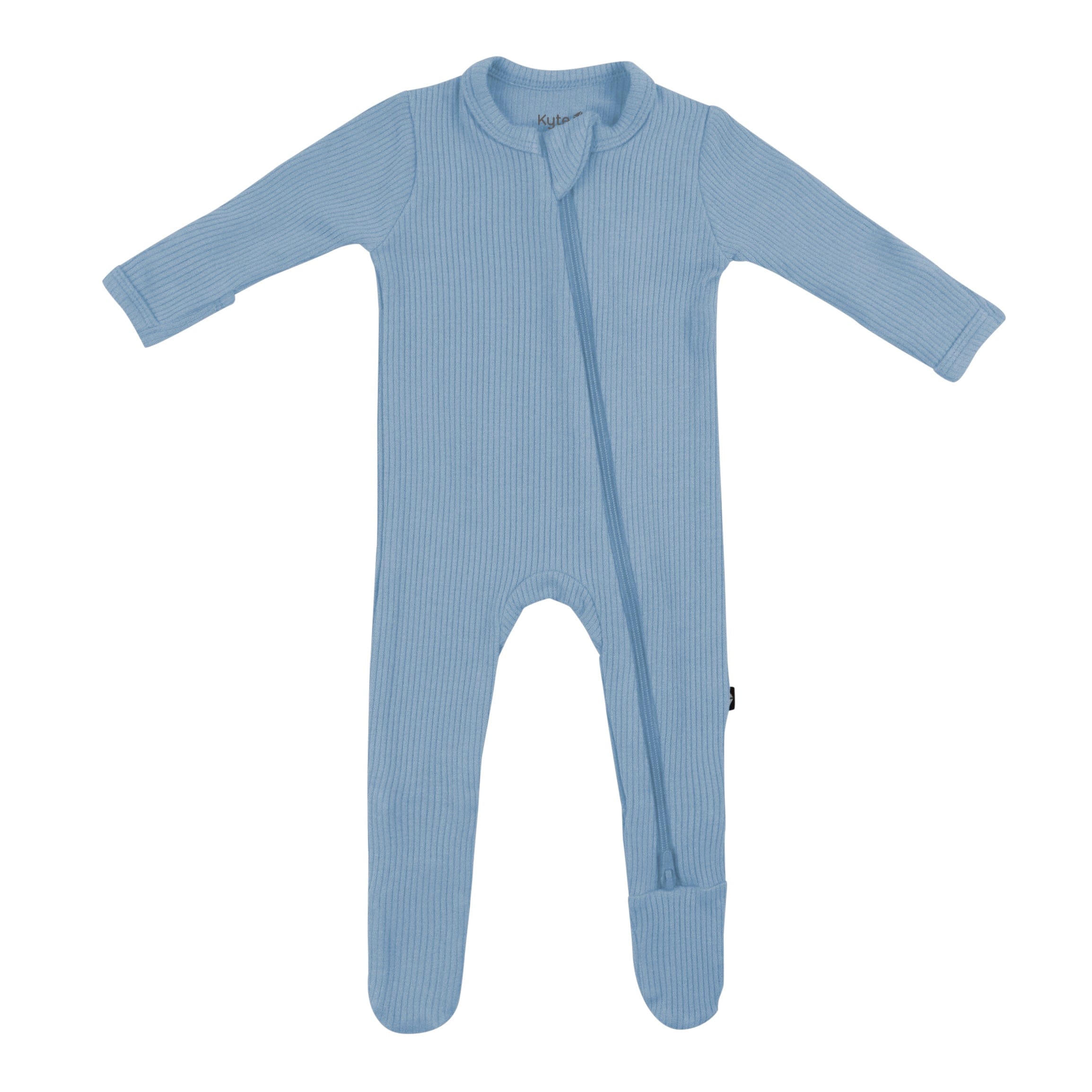 Kyte Baby Ribbed Zippered Footie in Slate