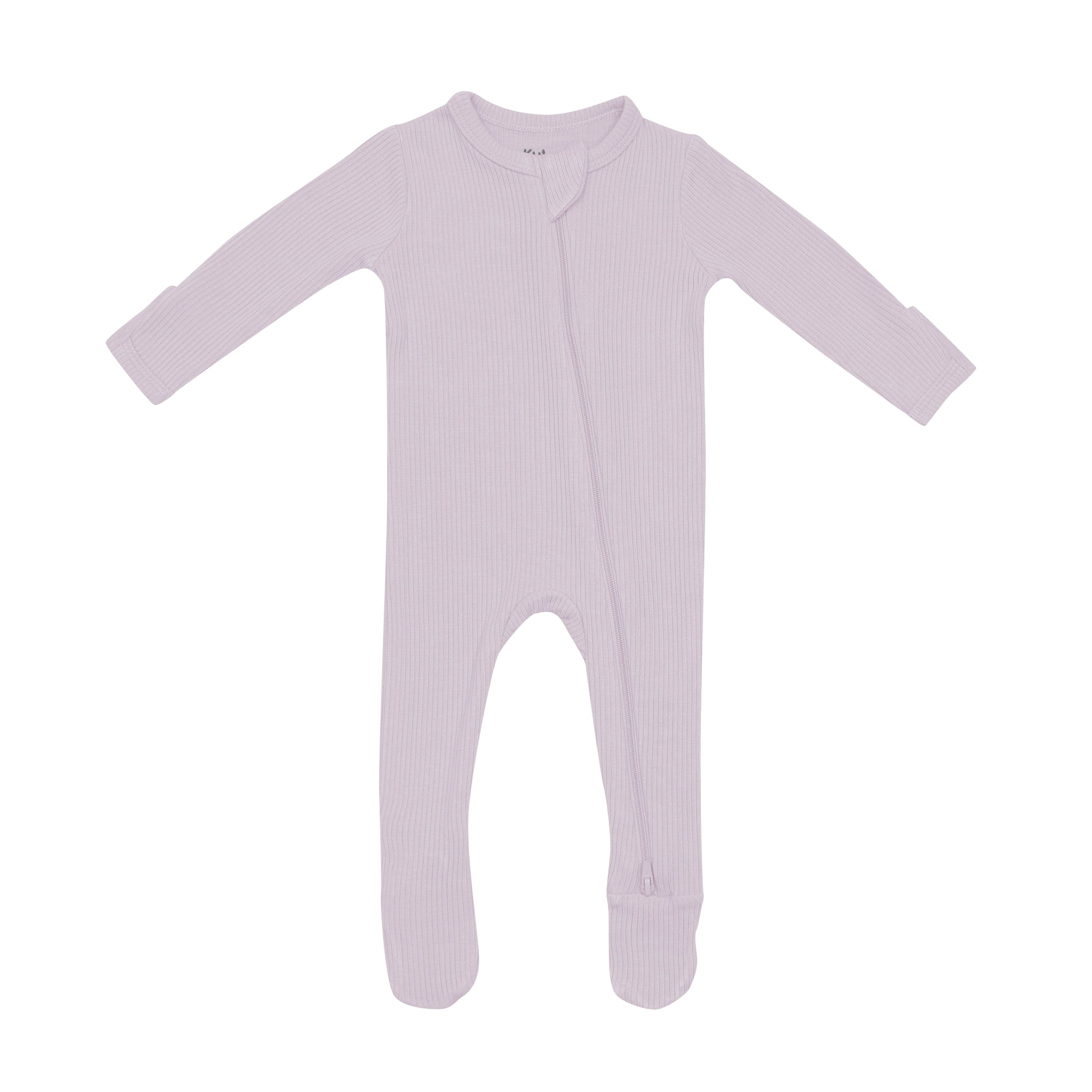 Kyte Baby Ribbed Zipper Footie in Wisteria purple