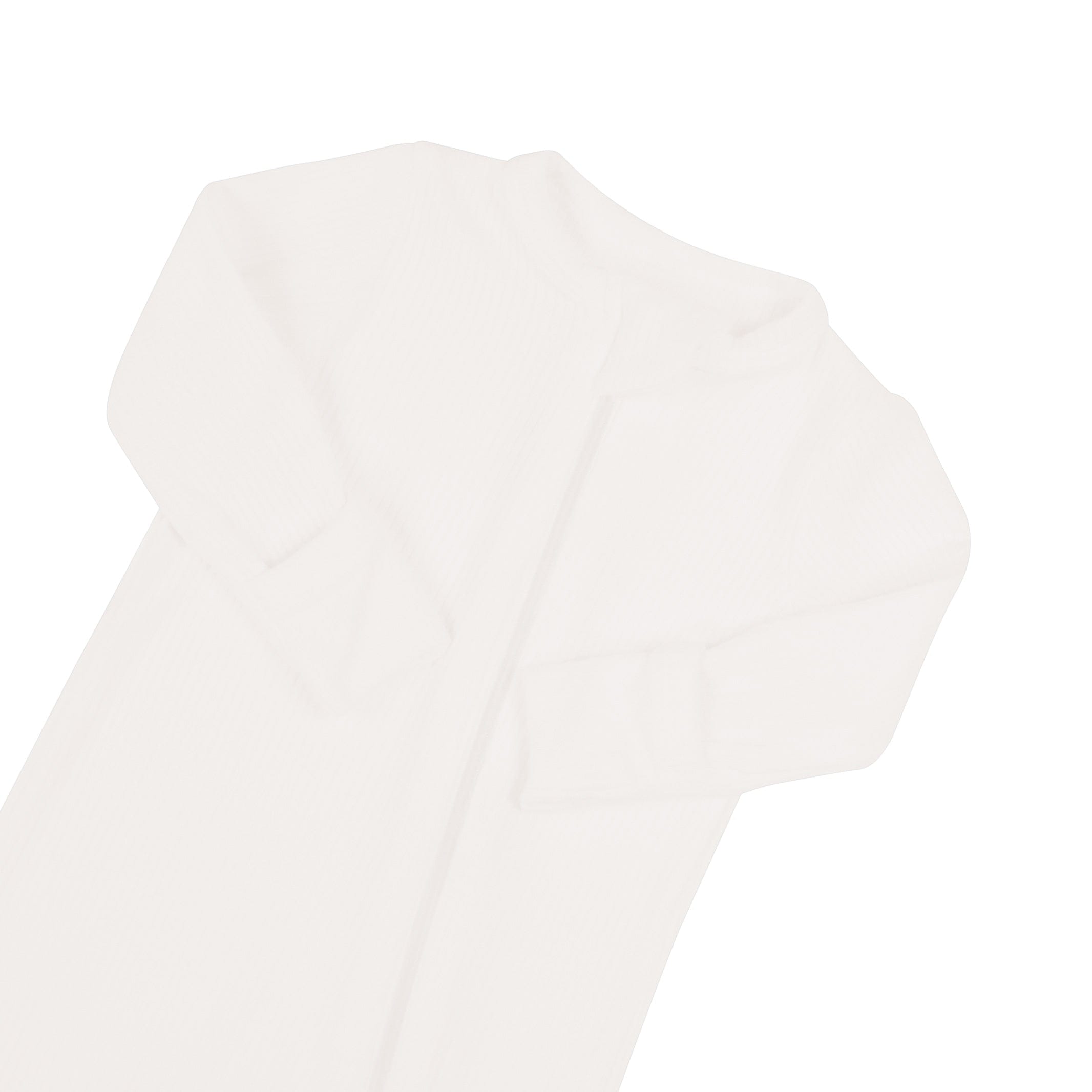 Zipper garage on Kyte Baby bamboo Ribbed Zippered Romper in Cloud